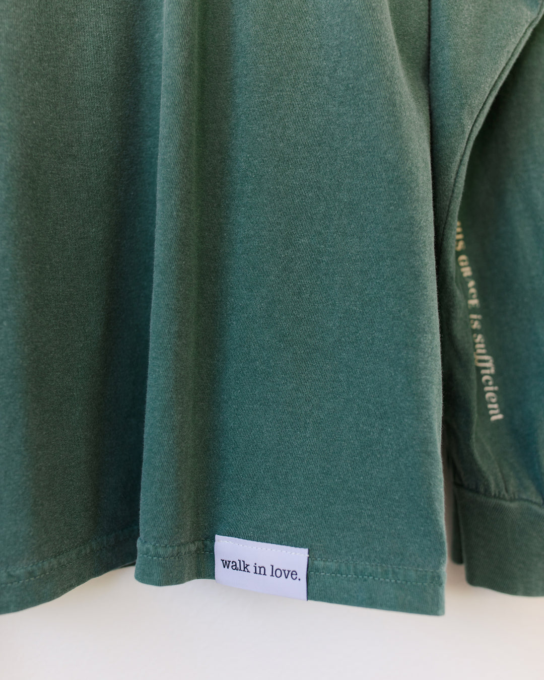 His Grace Is Sufficient Vintage Washed Blue Spruce Long Sleeve