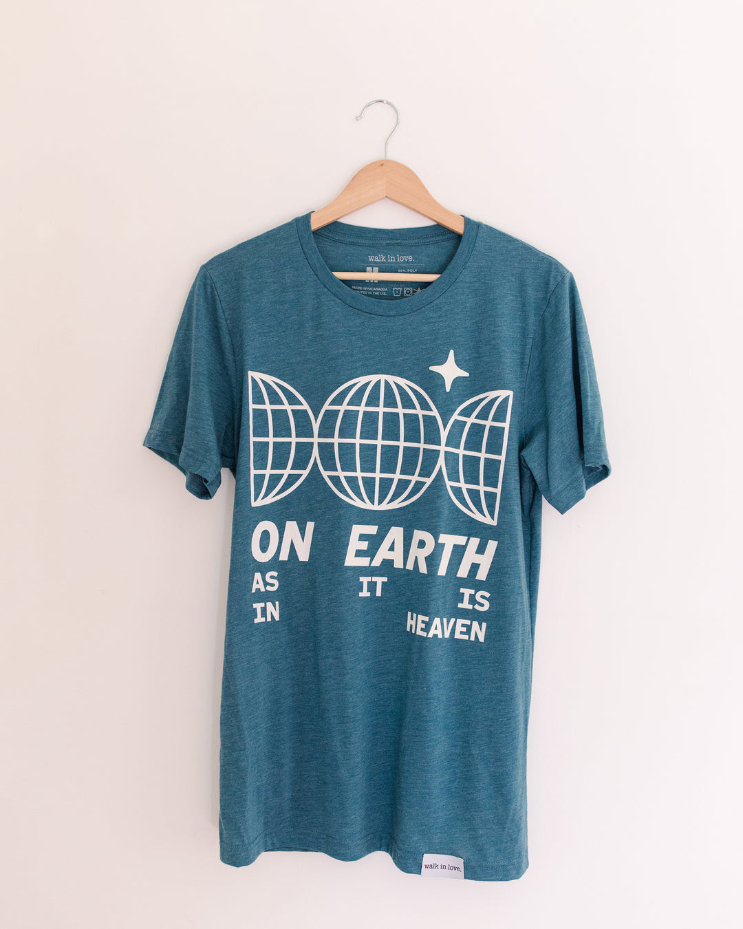 On Earth as it is in Heaven Steel Blue Tri-Blend Tee