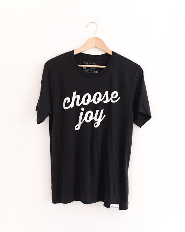 Choose Joy Dark Gray Tri-Blend Tee