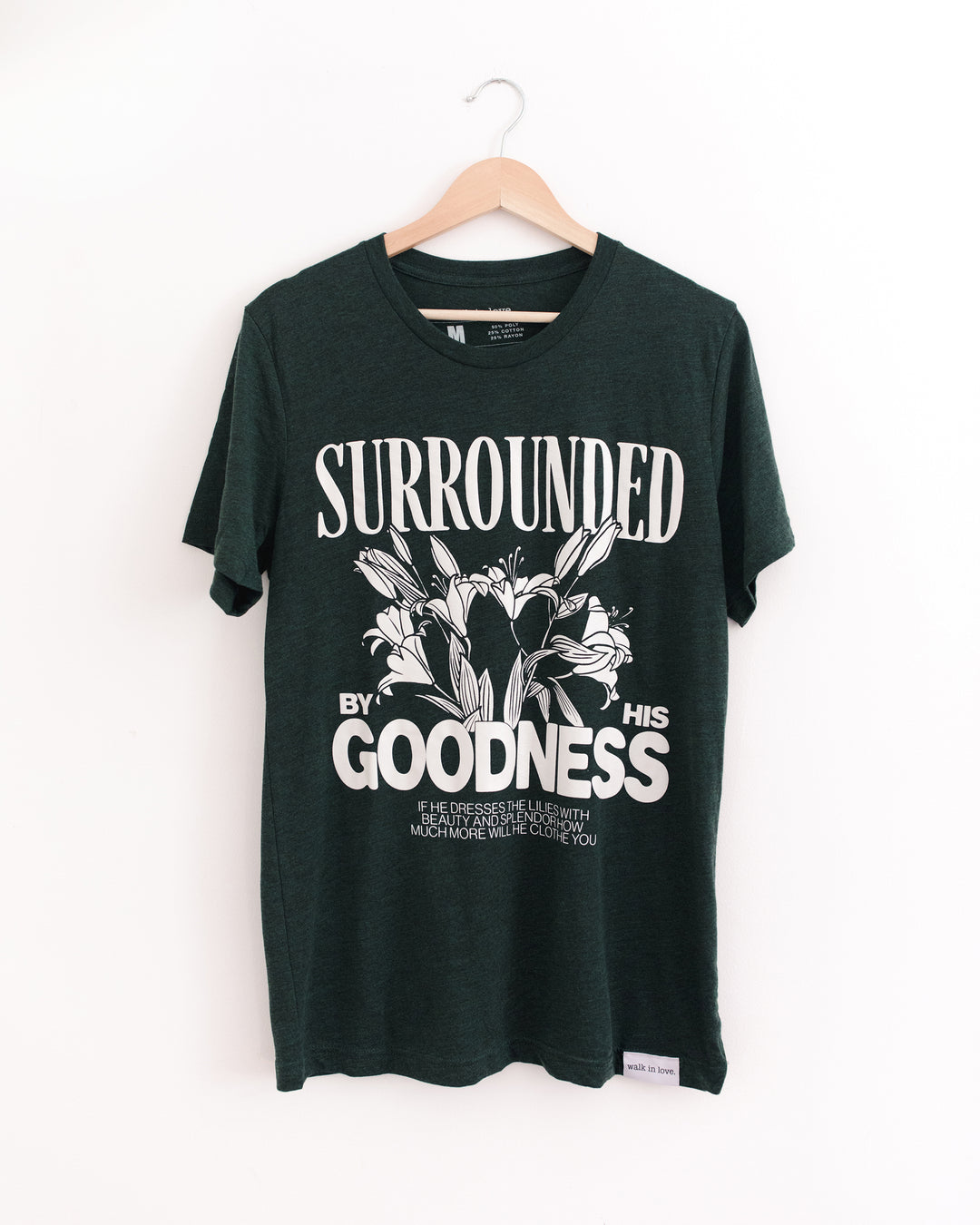 Surrounded By His Goodness Emerald Tri-Blend Tee
