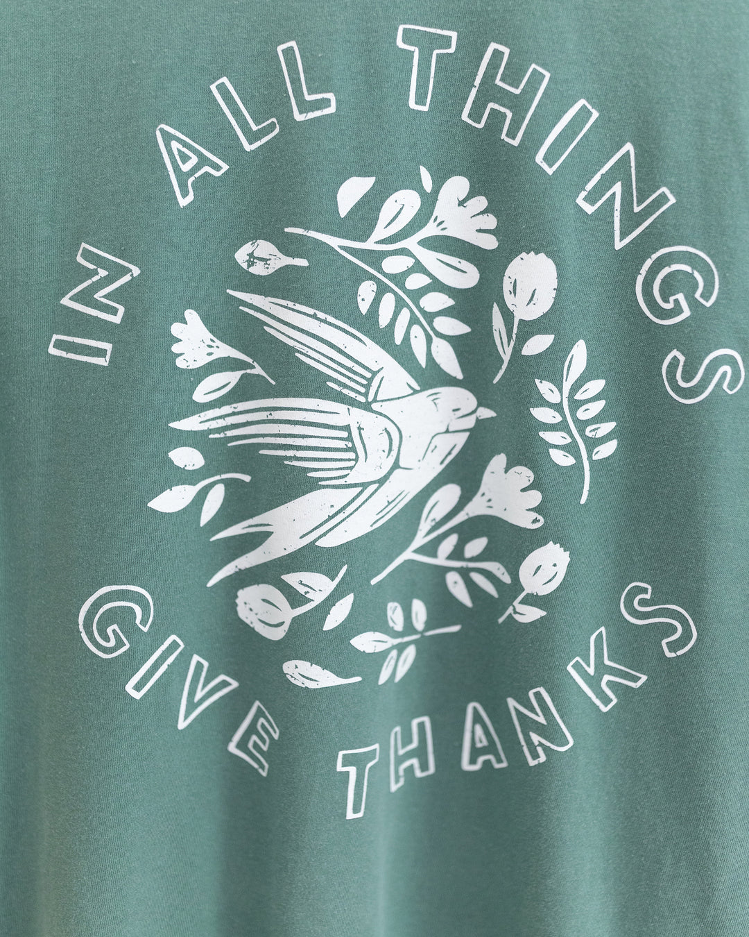 In All Things Give Thanks Light Green Long Sleeve