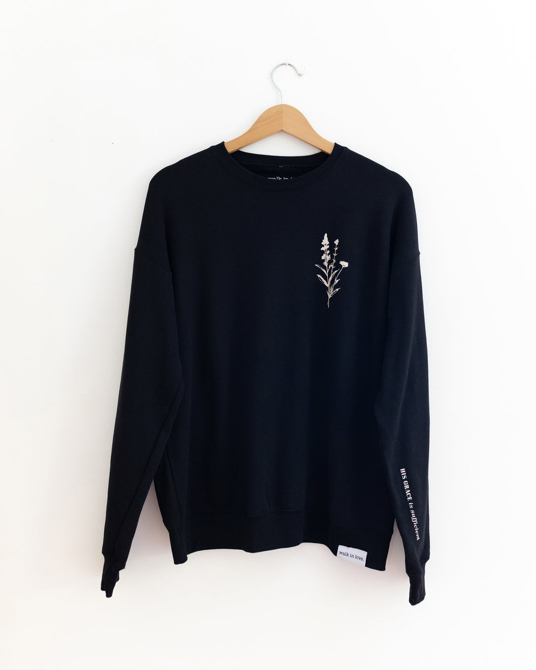 His Grace is Sufficient Black Sweatshirt