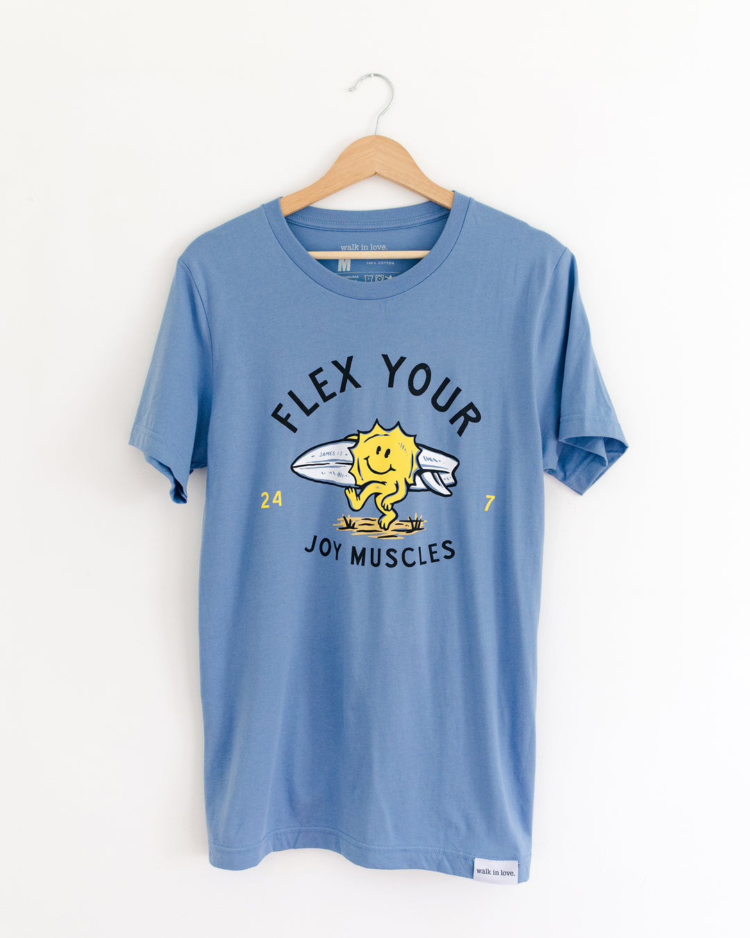 Flex Your Joy Muscles Lavender Blue Tee