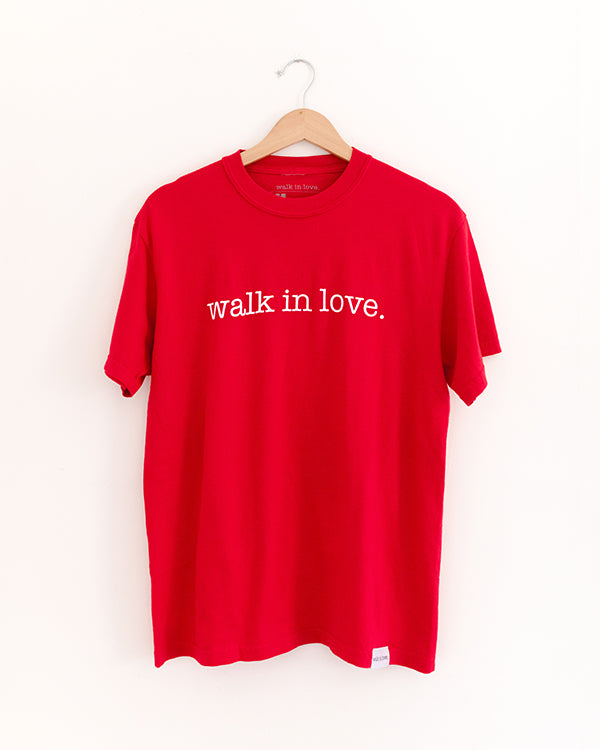 walk in love. Original Vintage Washed Red Tee