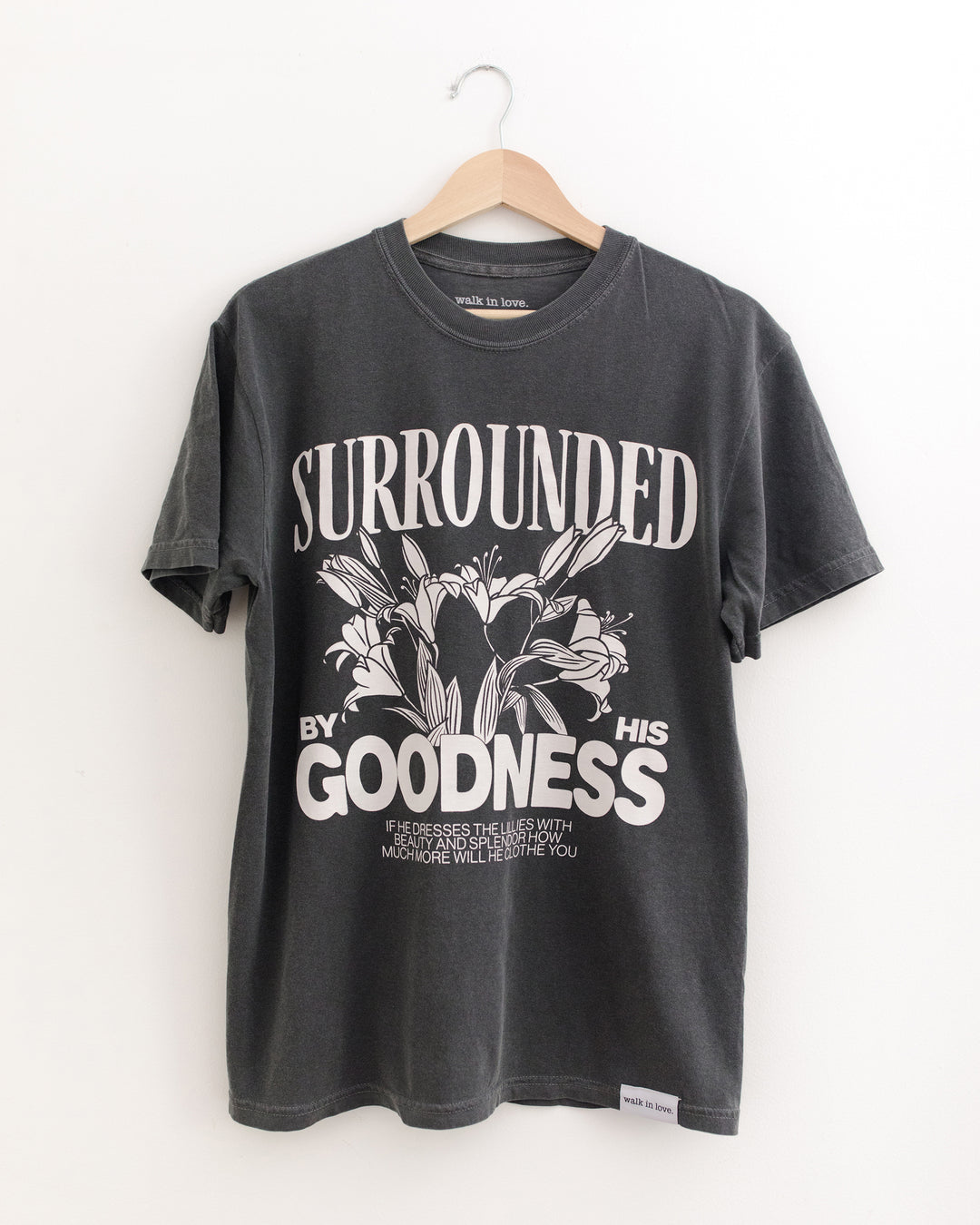 Surrounded By His Goodness Pepper Vintage Washed Tee