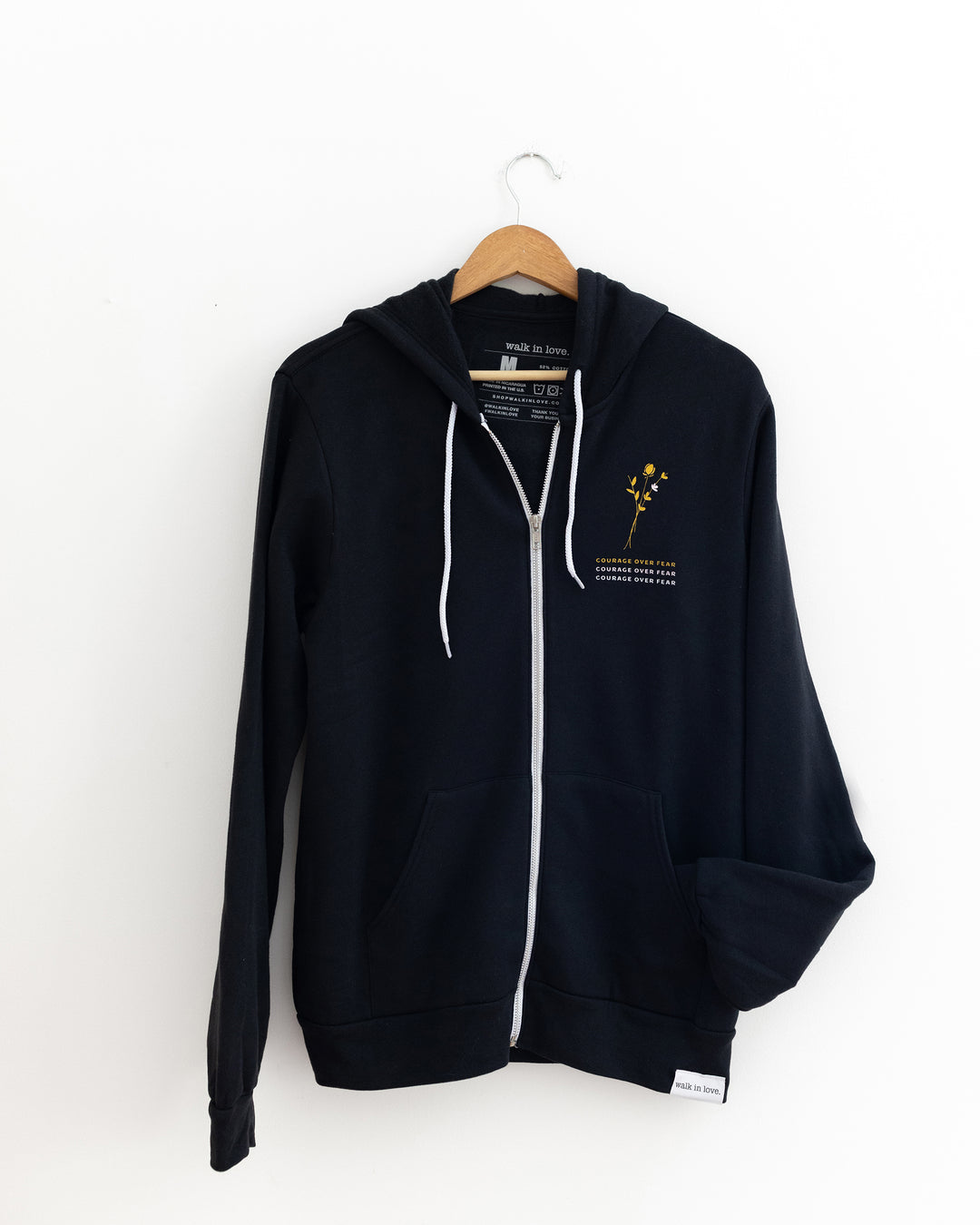 Courage Over Fear Black Hoodie