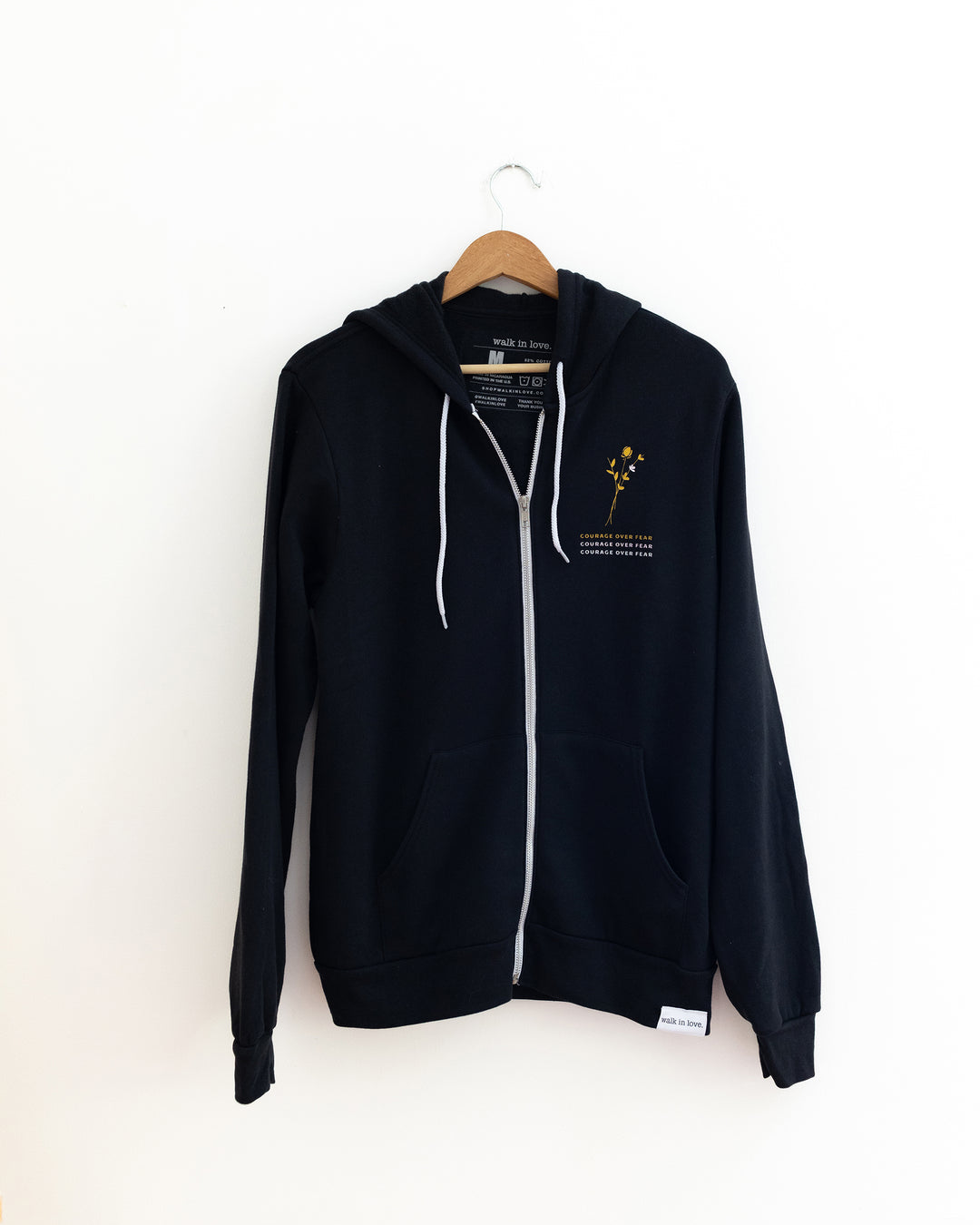 Courage Over Fear Black Hoodie