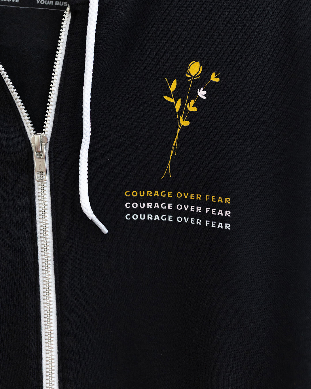 Courage Over Fear Black Hoodie