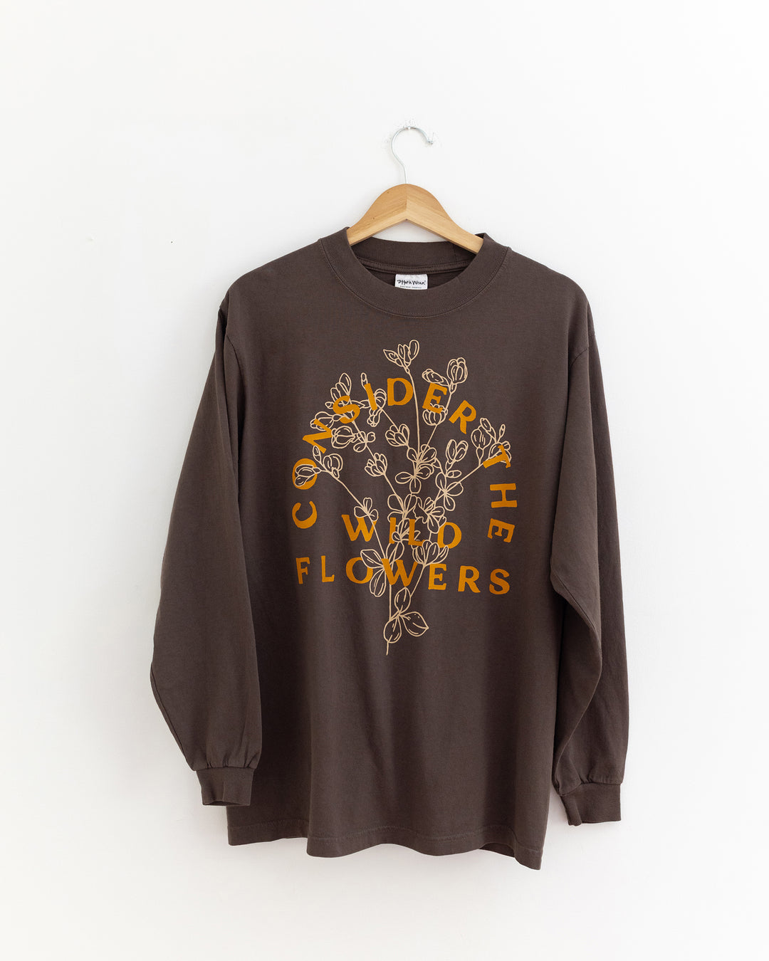 Consider the Wildflowers Heavyweight Mocha Long Sleeve Tee