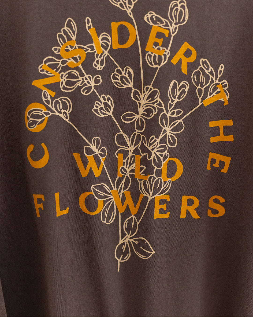 Consider the Wildflowers Heavyweight Mocha Long Sleeve Tee