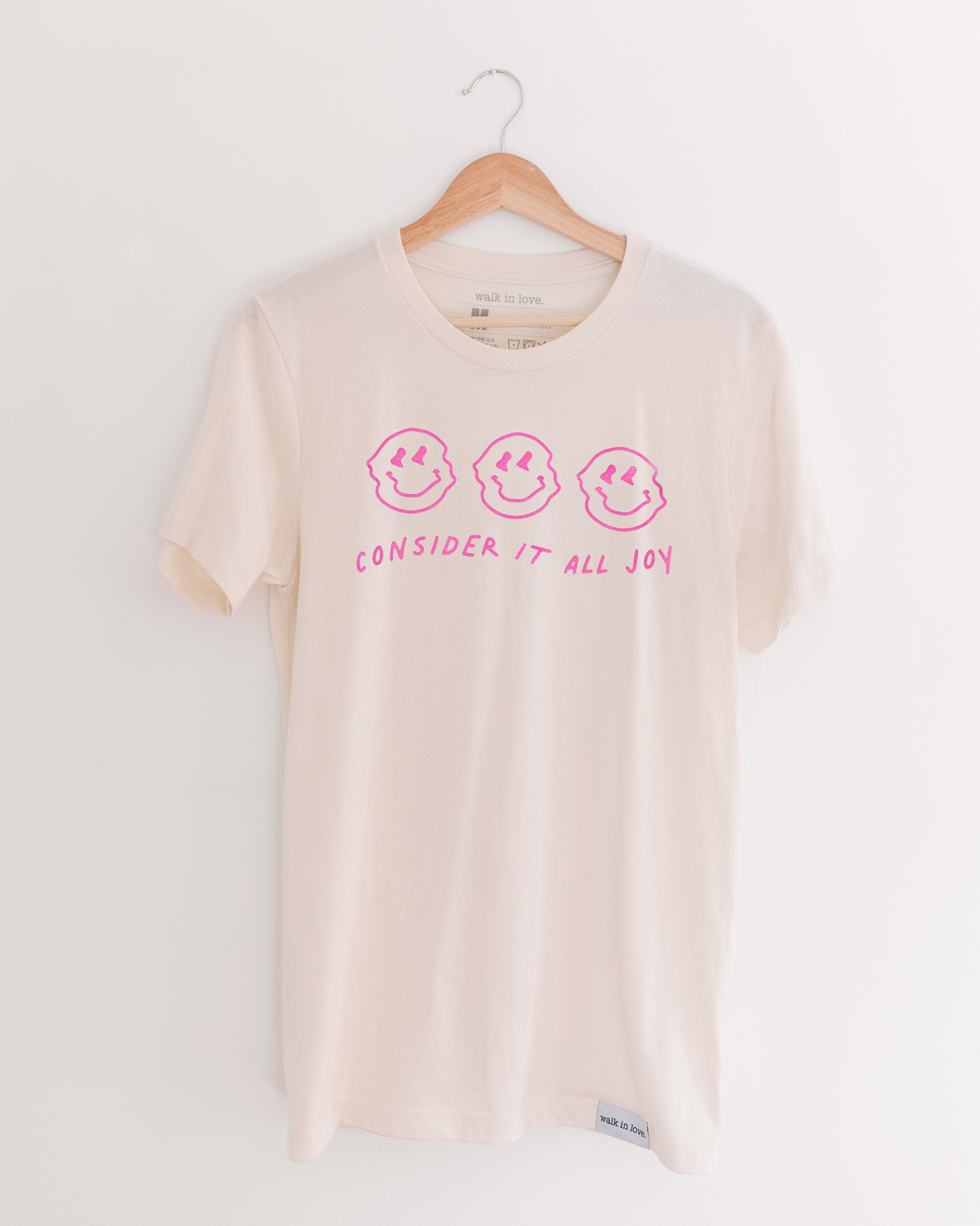 Consider it all Joy Smiley Ivory Vintage Washed Tee