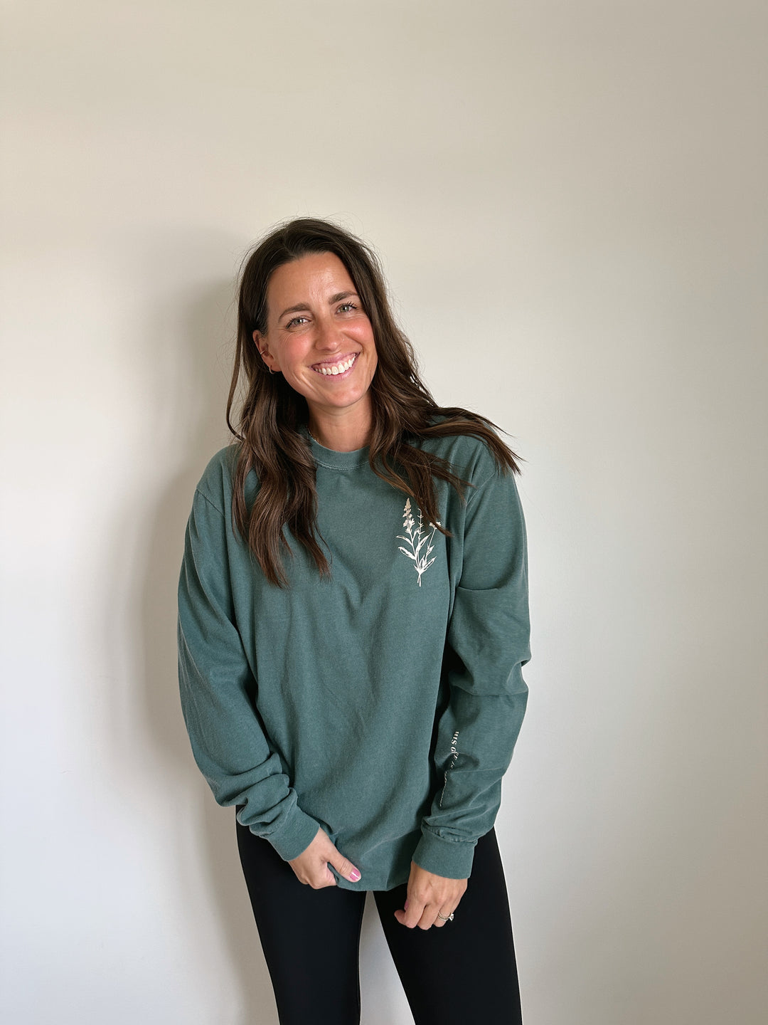 His Grace Is Sufficient Vintage Washed Blue Spruce Long Sleeve