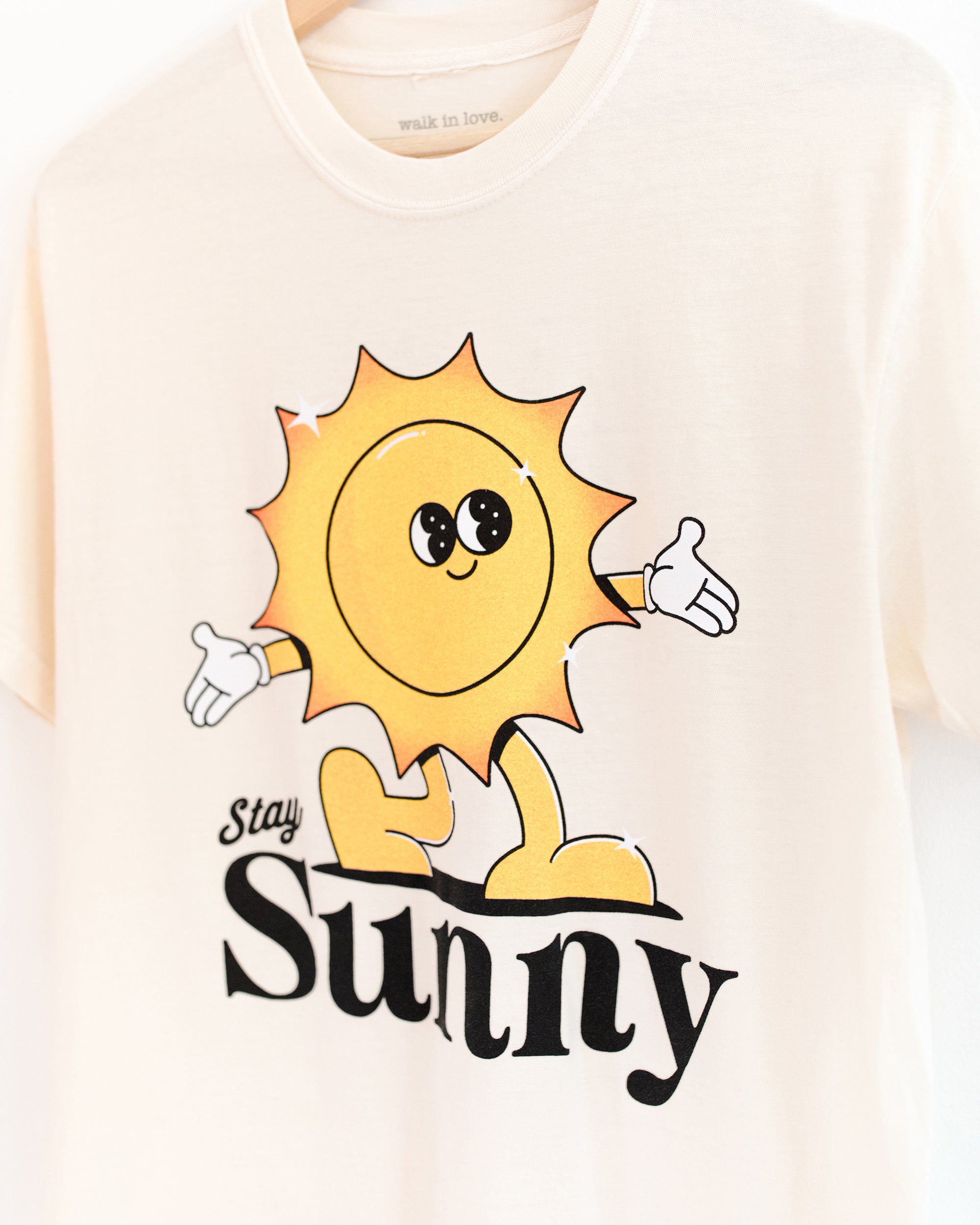 Stay Sunny Vintage Washed Ivory Tee