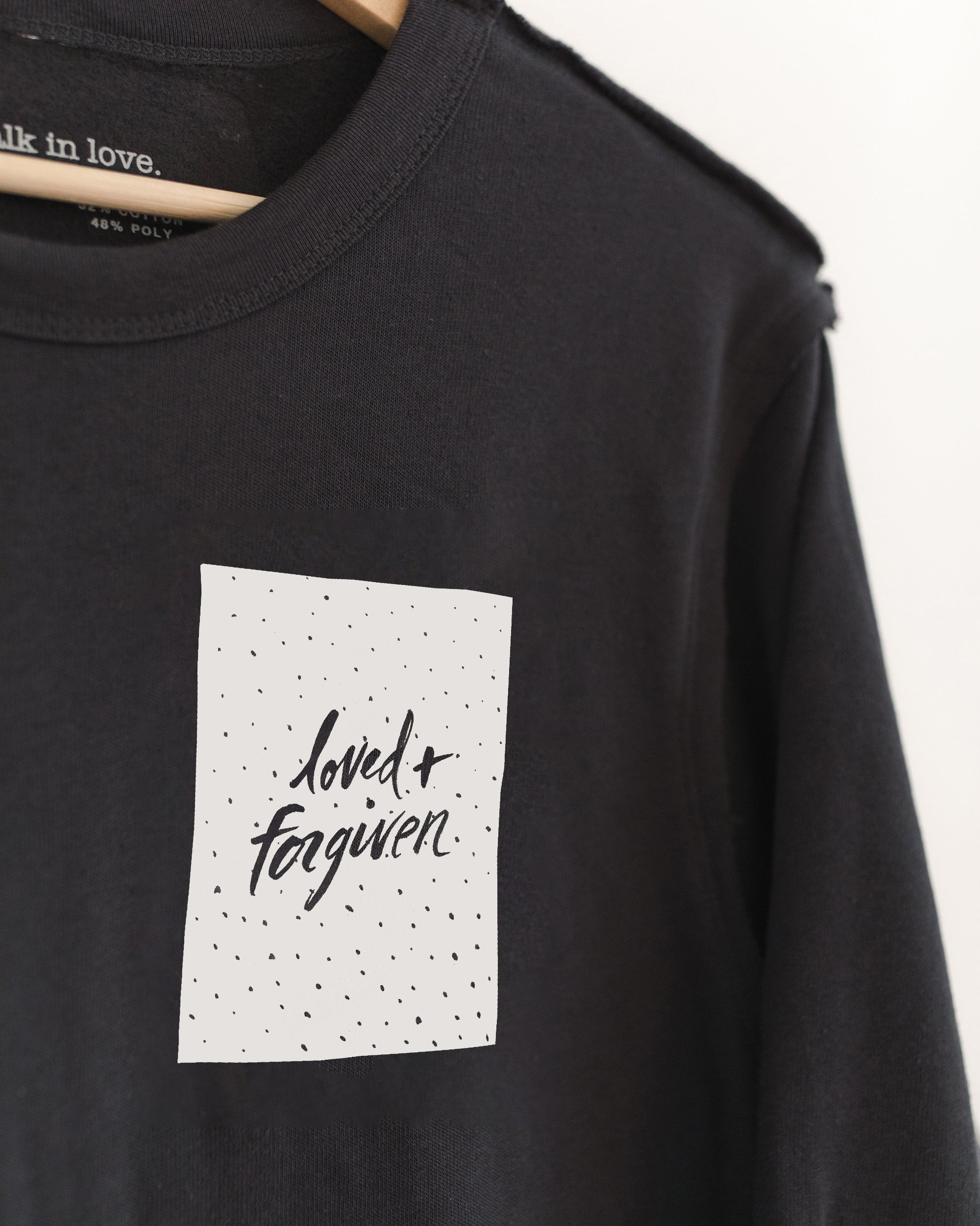 Loved + Forgiven Gray Raw Seam Crewneck Sweatshirt