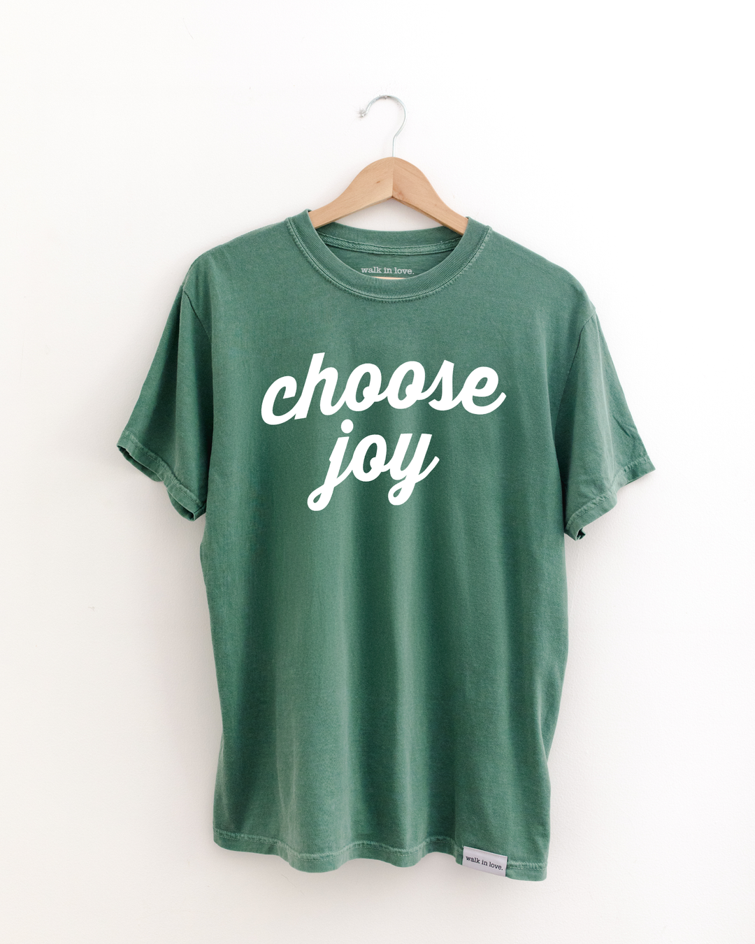 Choose Joy Light Green Vintage Washed Tee