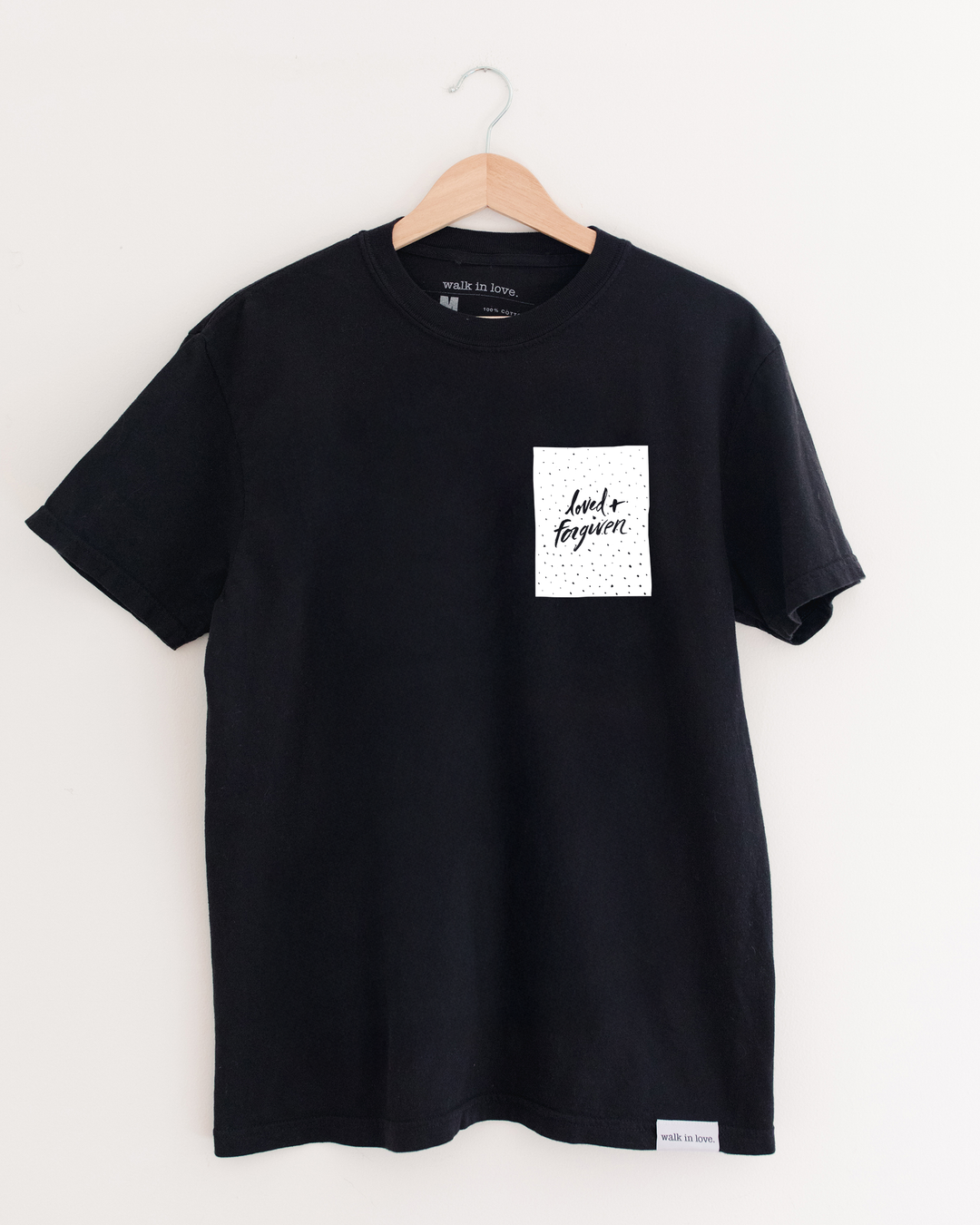 Loved + Forgiven Black Vintage Washed Tee