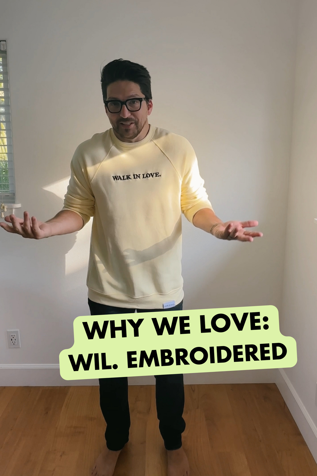 walk in love. Embroidered French Vanilla Sweatshirt