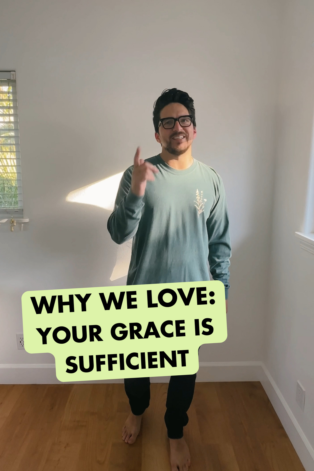His Grace Is Sufficient Vintage Washed Blue Spruce Long Sleeve