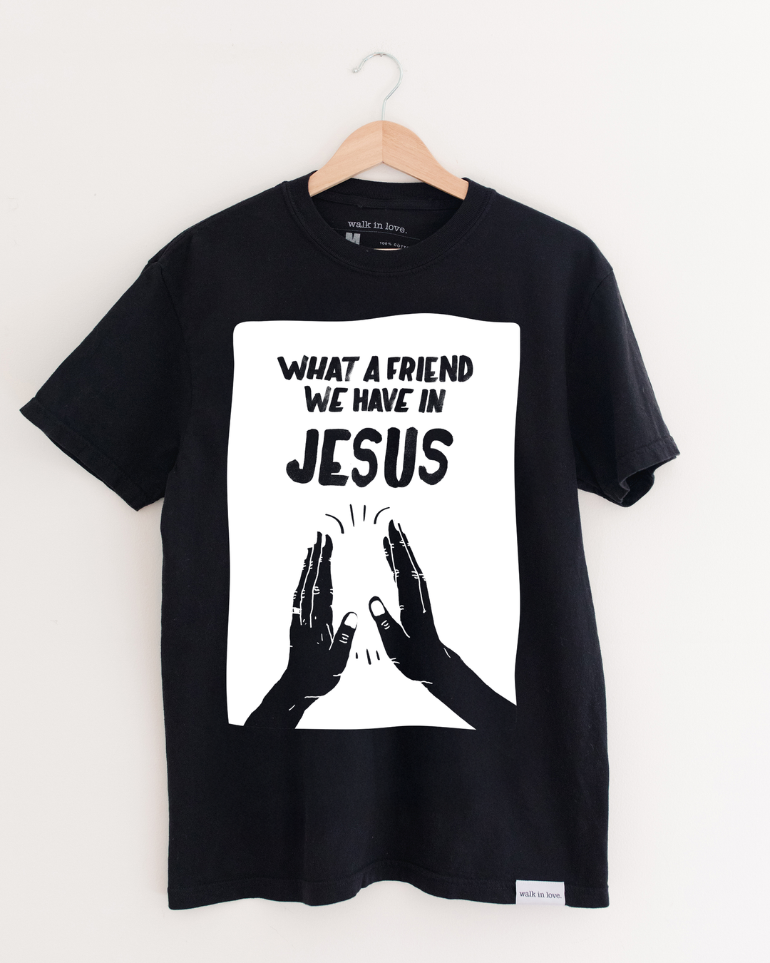 Friend in Jesus Black Vintage Washed Tee