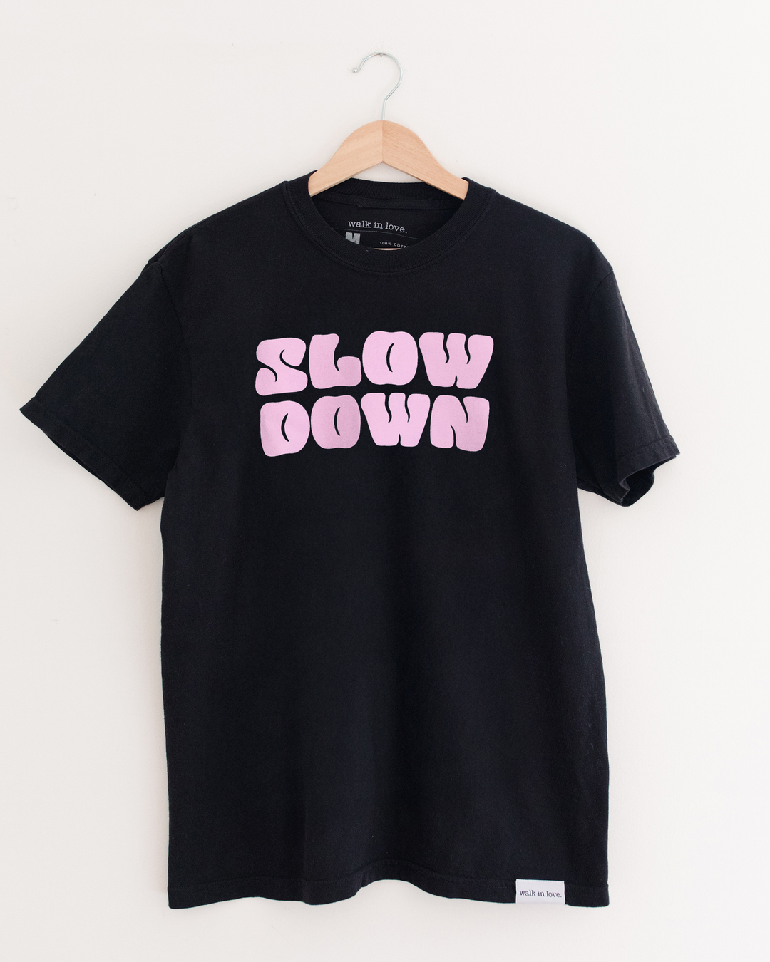 Slow Down Vintage Washed Black Tee