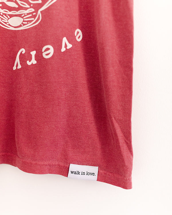 Take Captive Every Thought Vintage Washed Crimson Tee