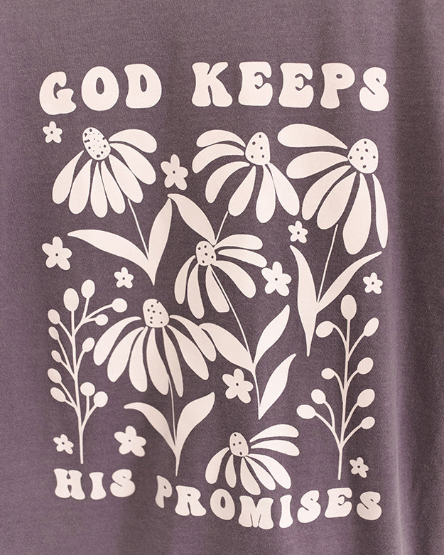 God Keeps His Promises Vintage Washed Wine Tee