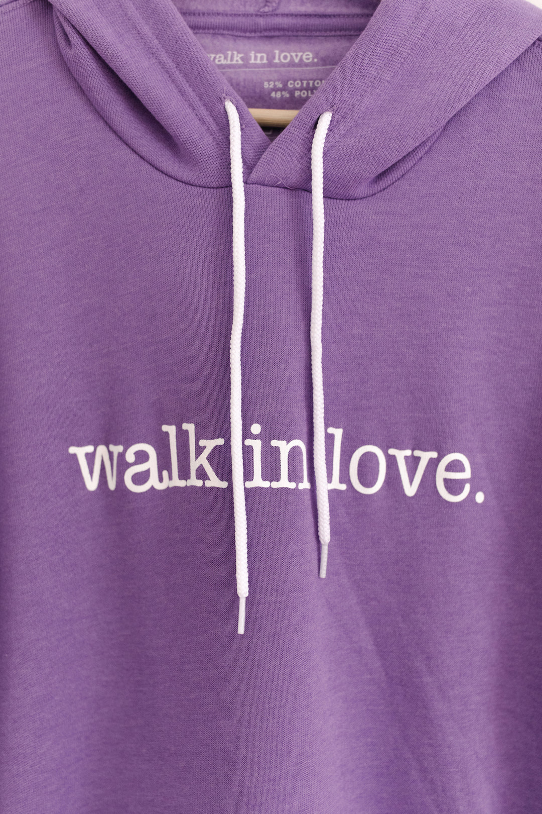 walk in love. Original Heather Purple Hoodie