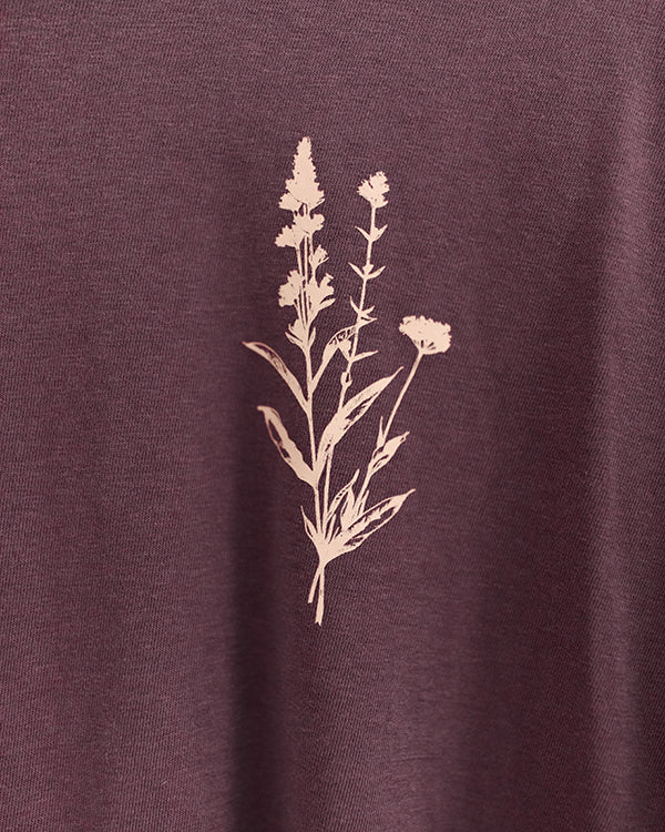 His Grace Is Sufficient Vintage Washed Berry Long Sleeve