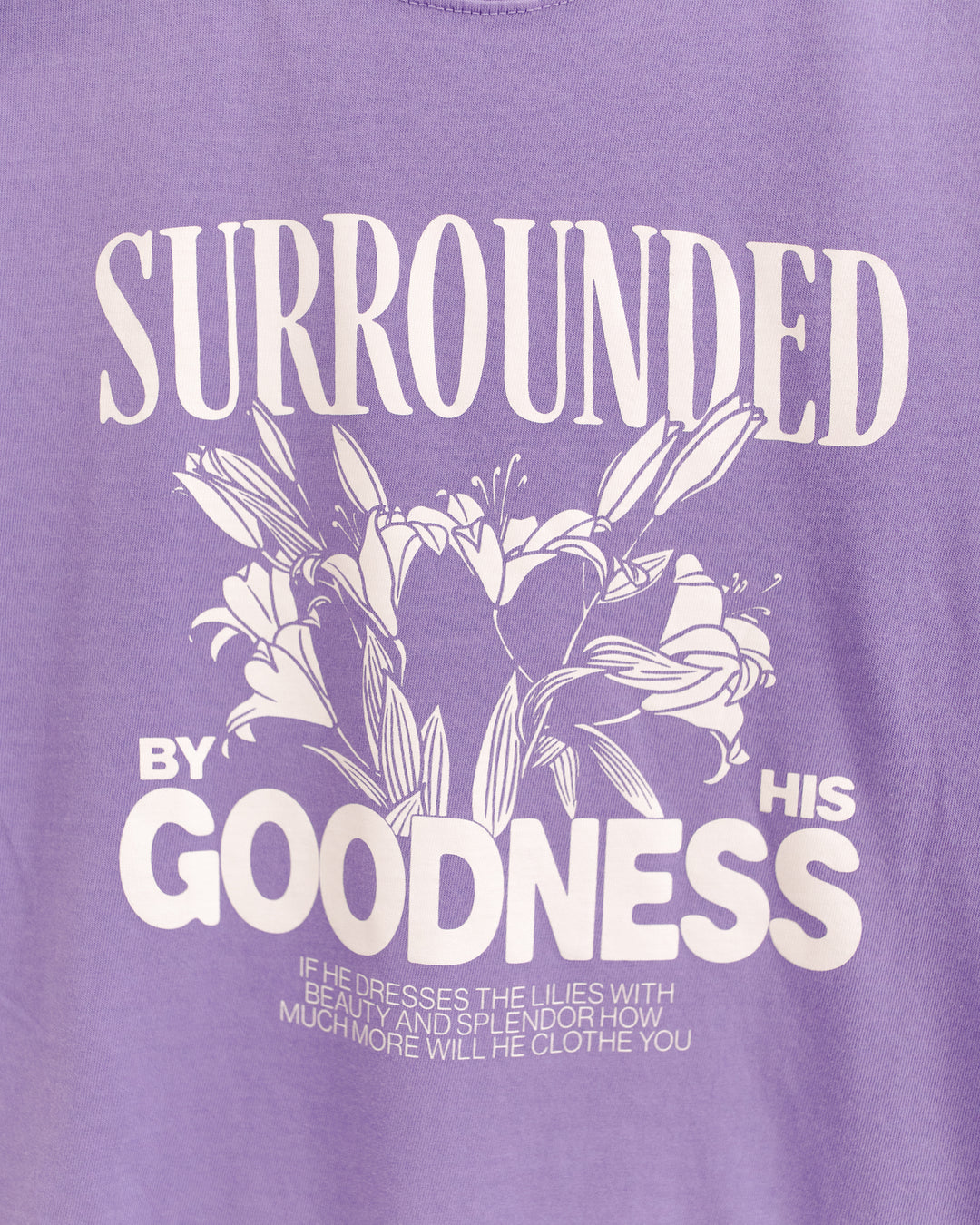 Surrounded By His Goodness Violet Vintage Washed Youth Tee