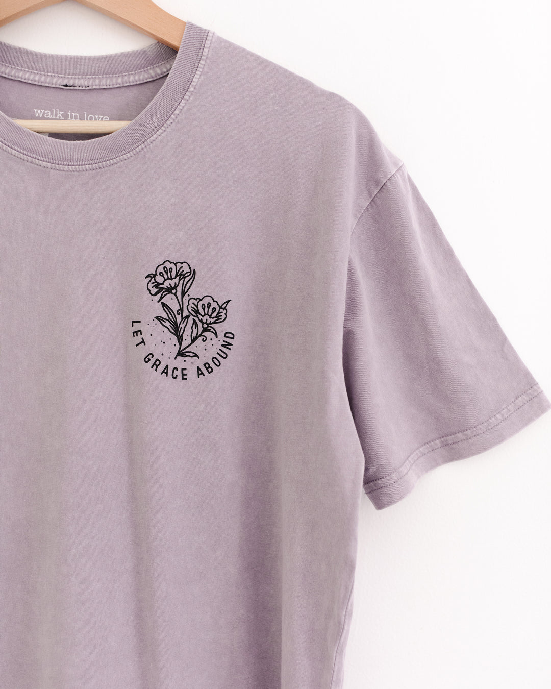 Let Grace Abound Orchid Stone Wash Tee