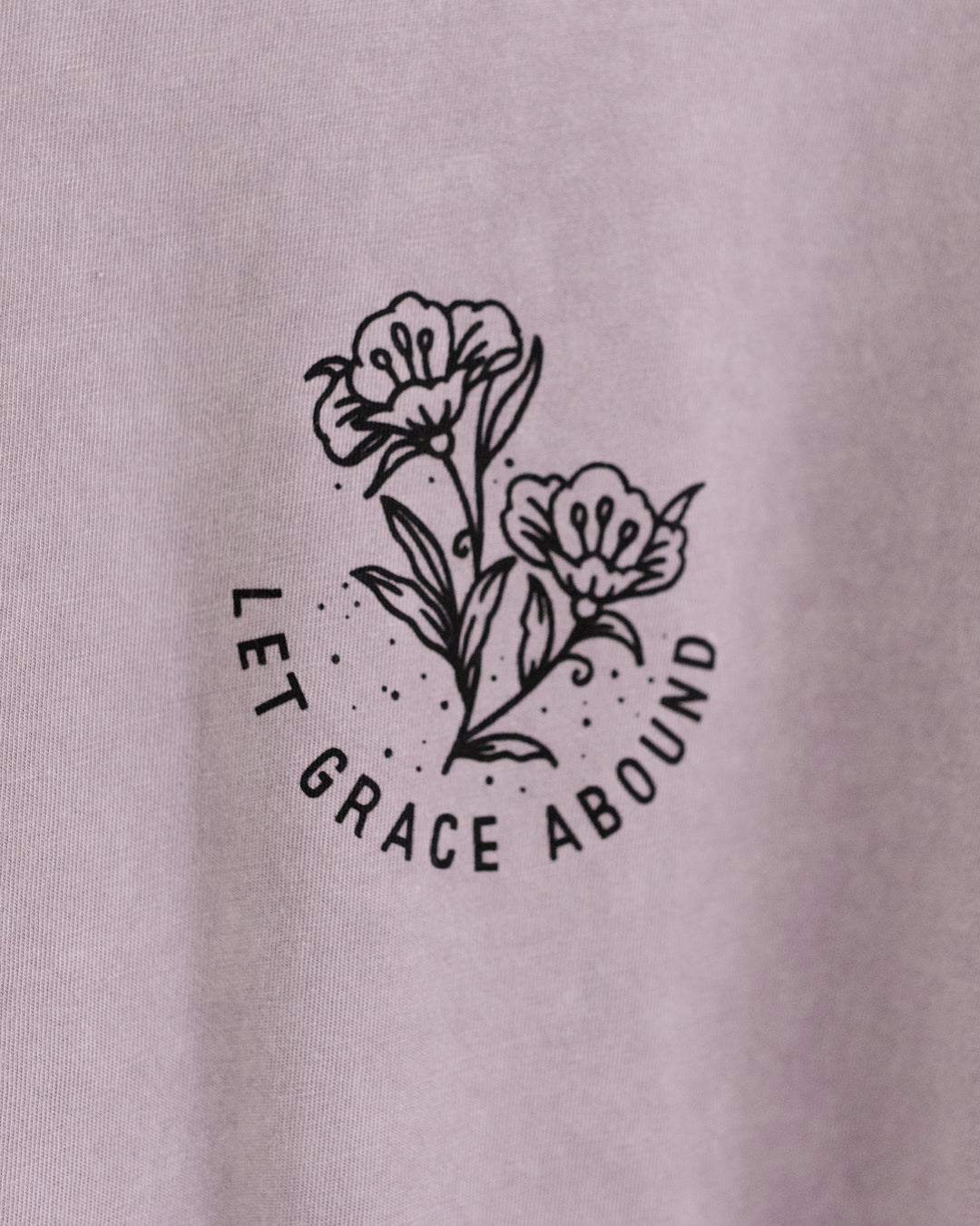 Let Grace Abound Orchid Stone Wash Tee