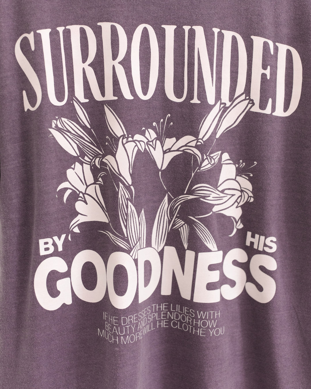 Surrounded By His Goodness Wine Vintage Washed Tee