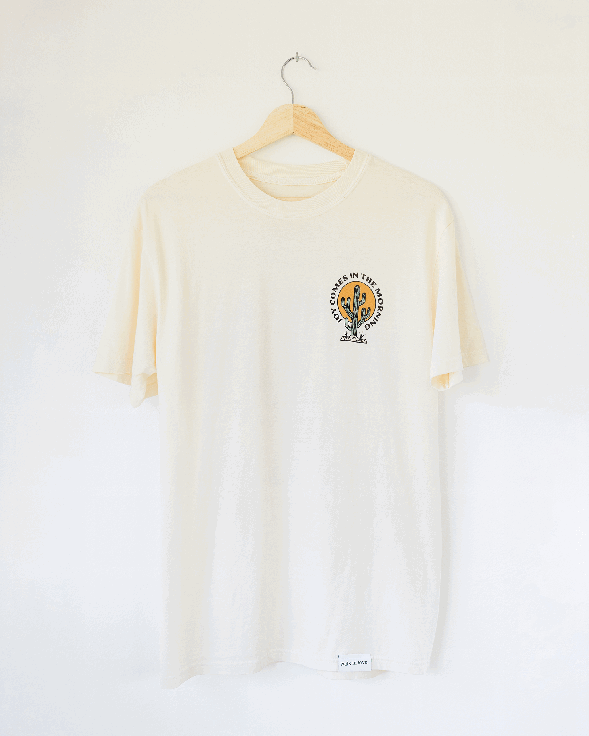 Joy Comes in the Morning Cactus Ivory Vintage Washed Tee