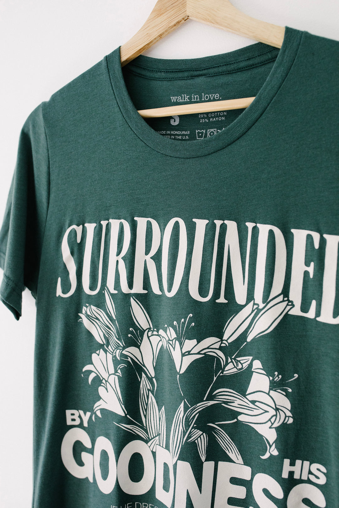 Surrounded by His Goodness Forest Tri Blend Tee