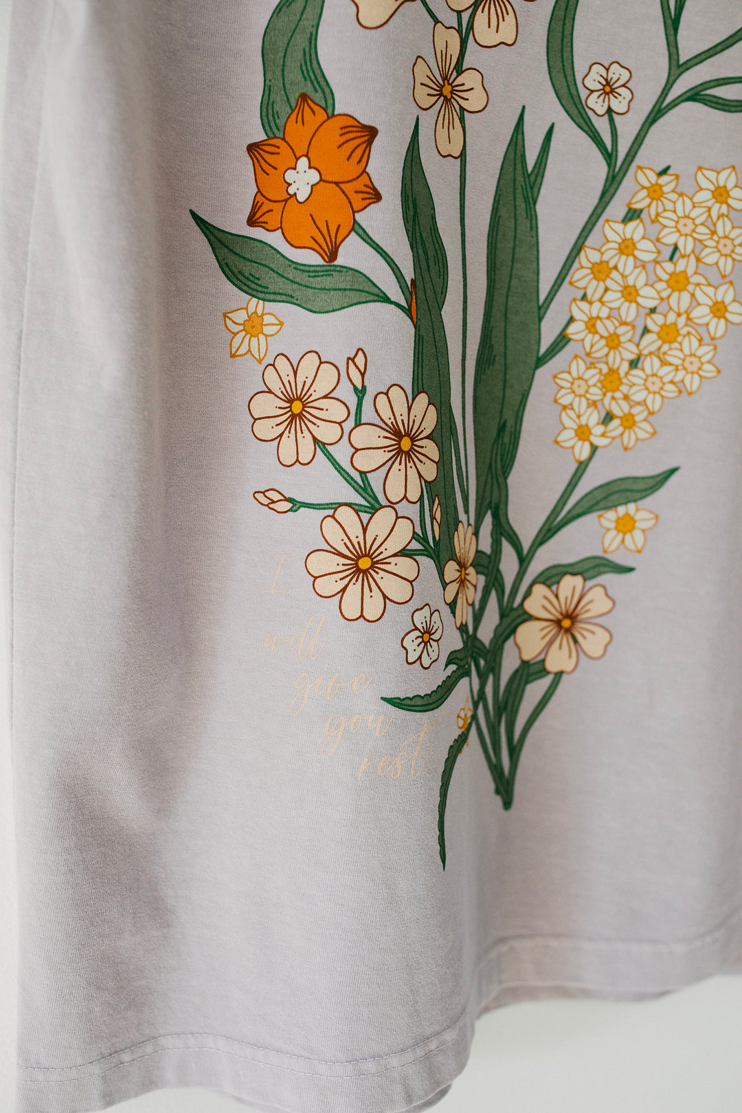 I Will Give You Rest Washed Lavender Tee