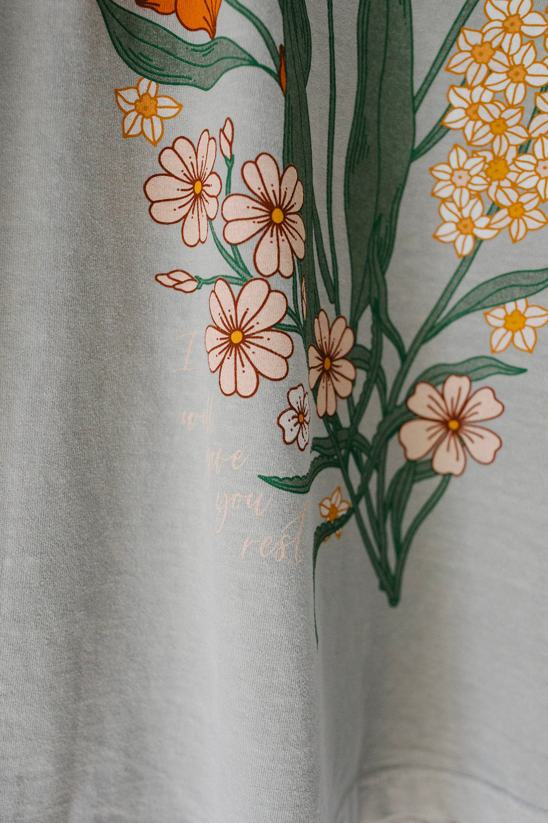 I Will Give You Rest Washed Thyme Tee
