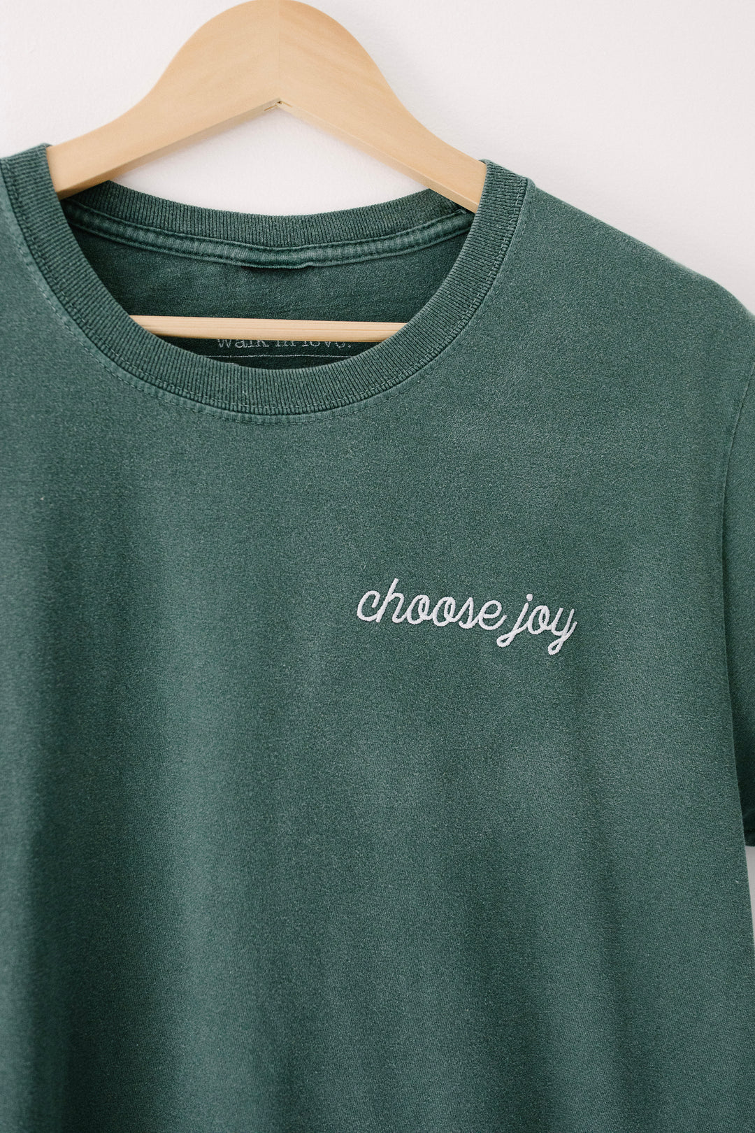 Choose Joy Embroidered Washed Pine Tee