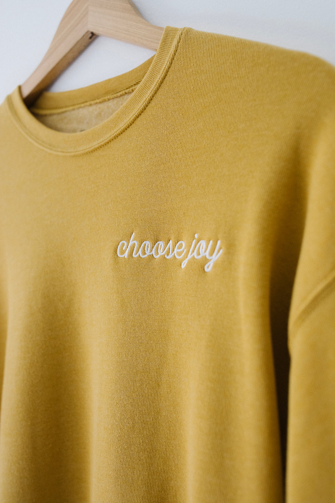 Choose Joy Embroidered Heather Mustard Sweatshirt