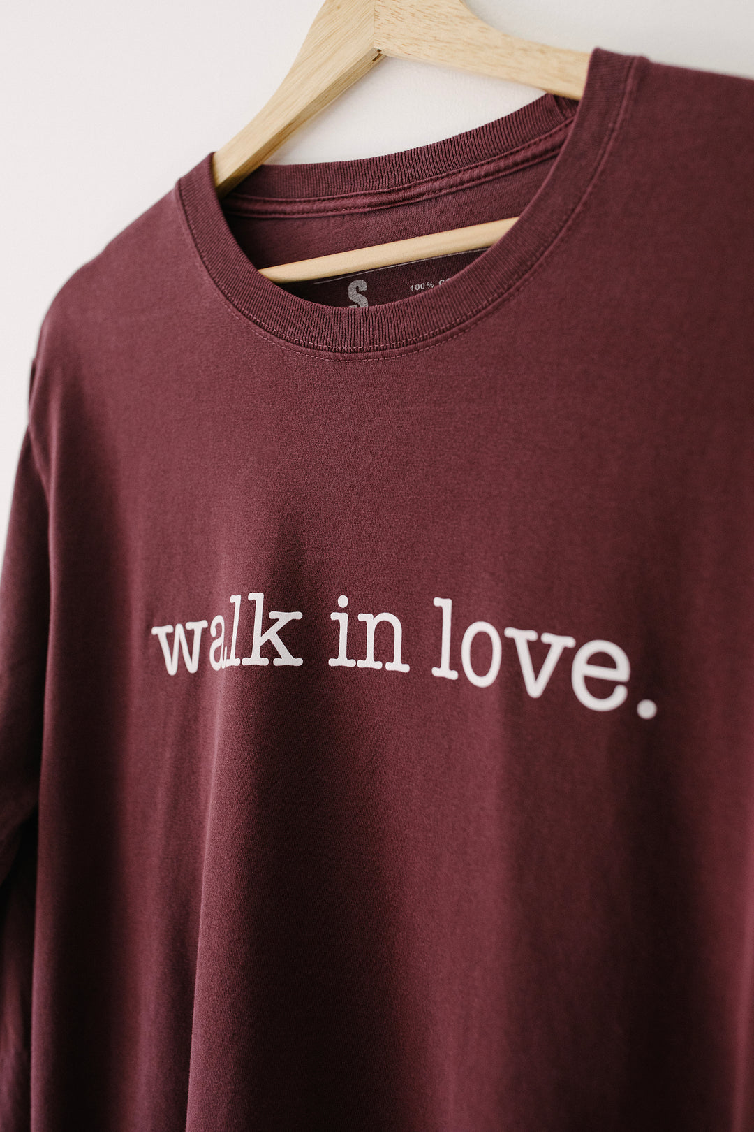 walk in love Original Washed Maroon Long Sleeve