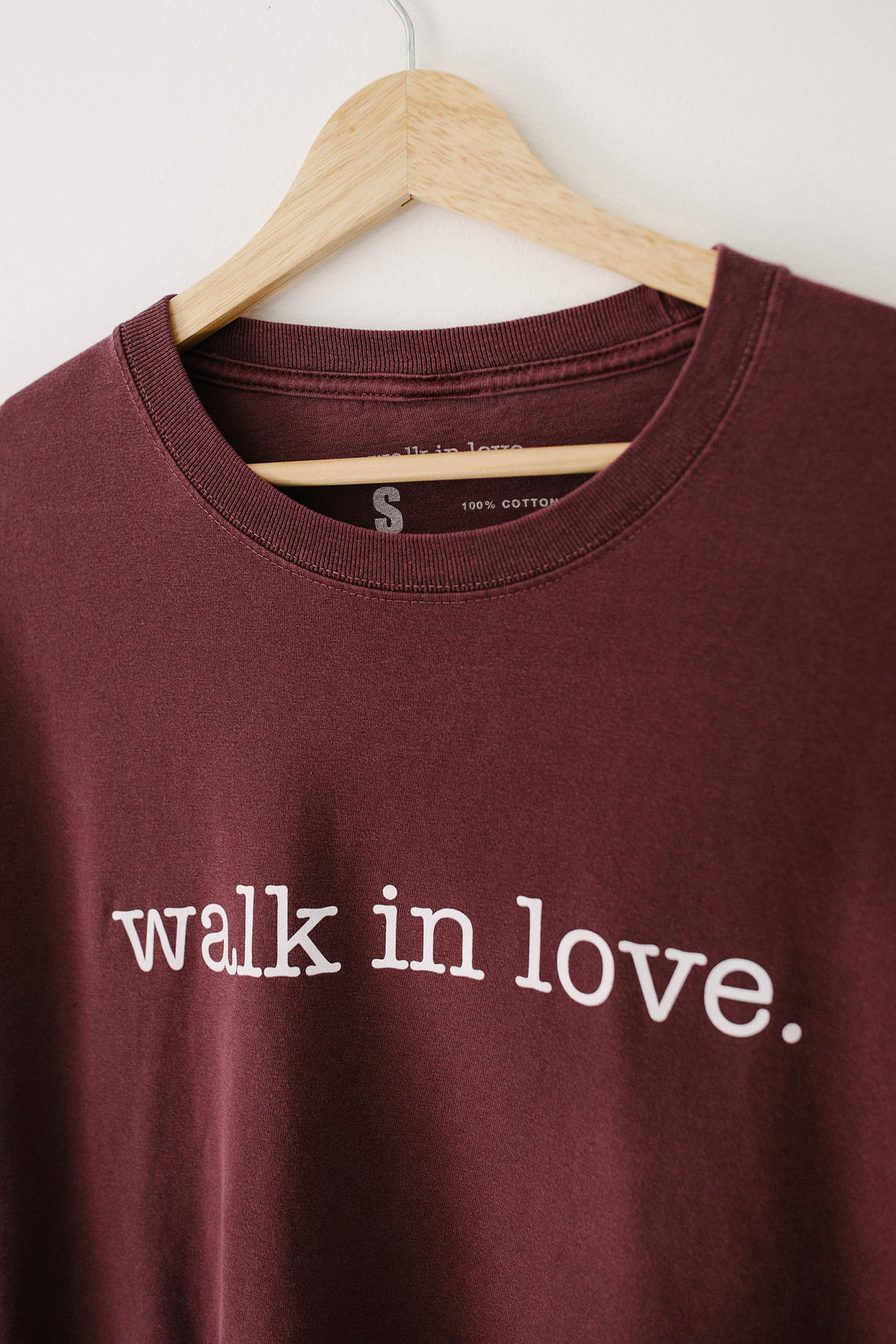 walk in love Original Washed Maroon Long Sleeve