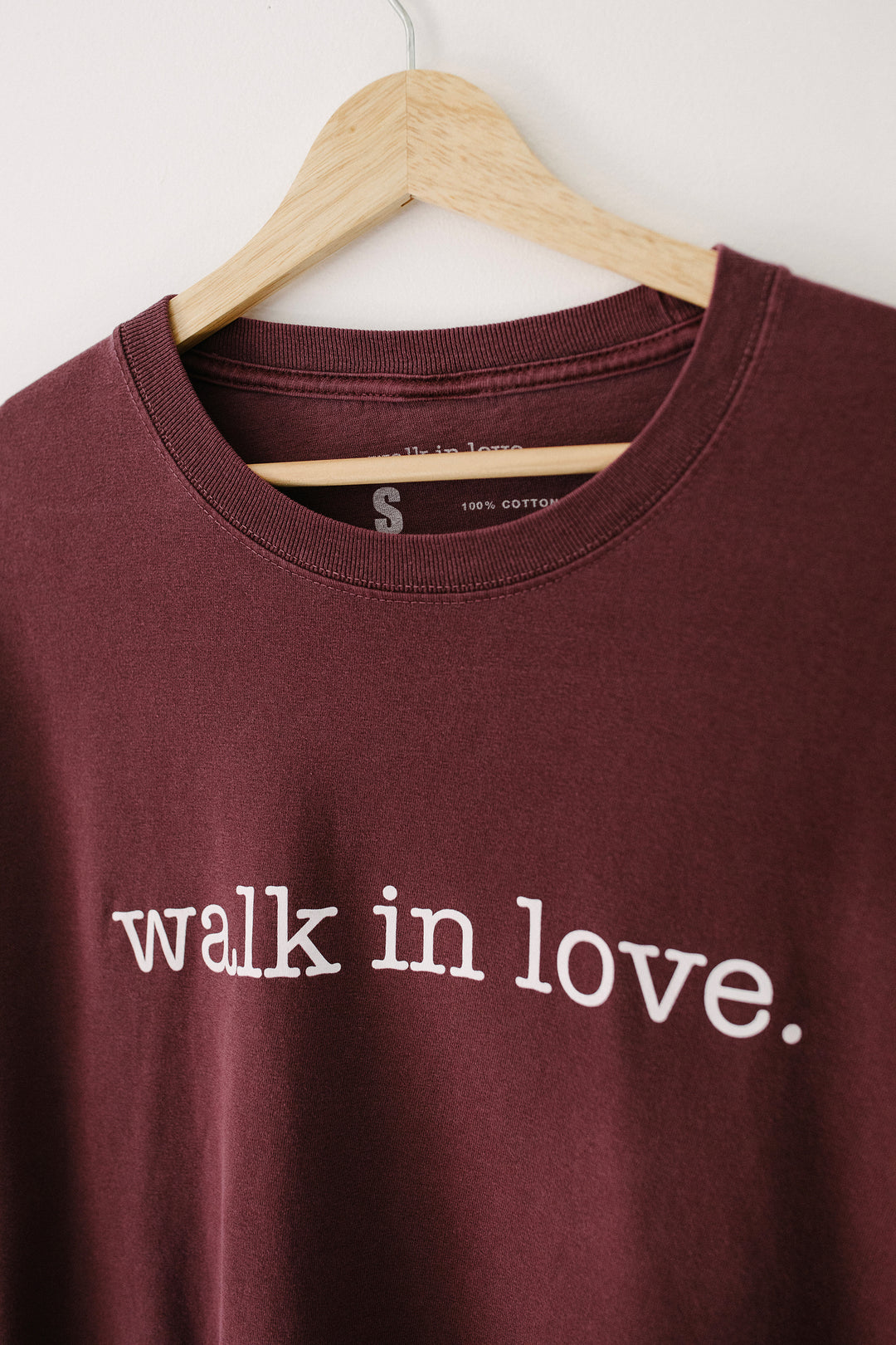 walk in love Original Washed Maroon Long Sleeve