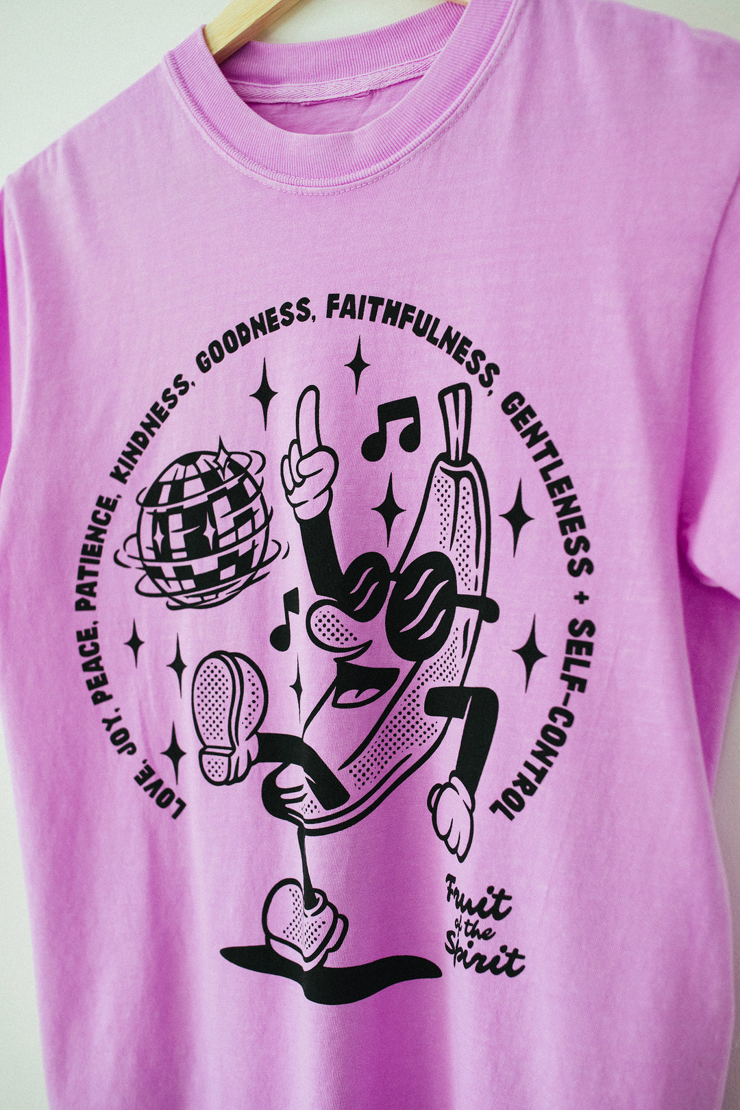 Fruit of the Spirit Neon Violet Vintage Washed Tee