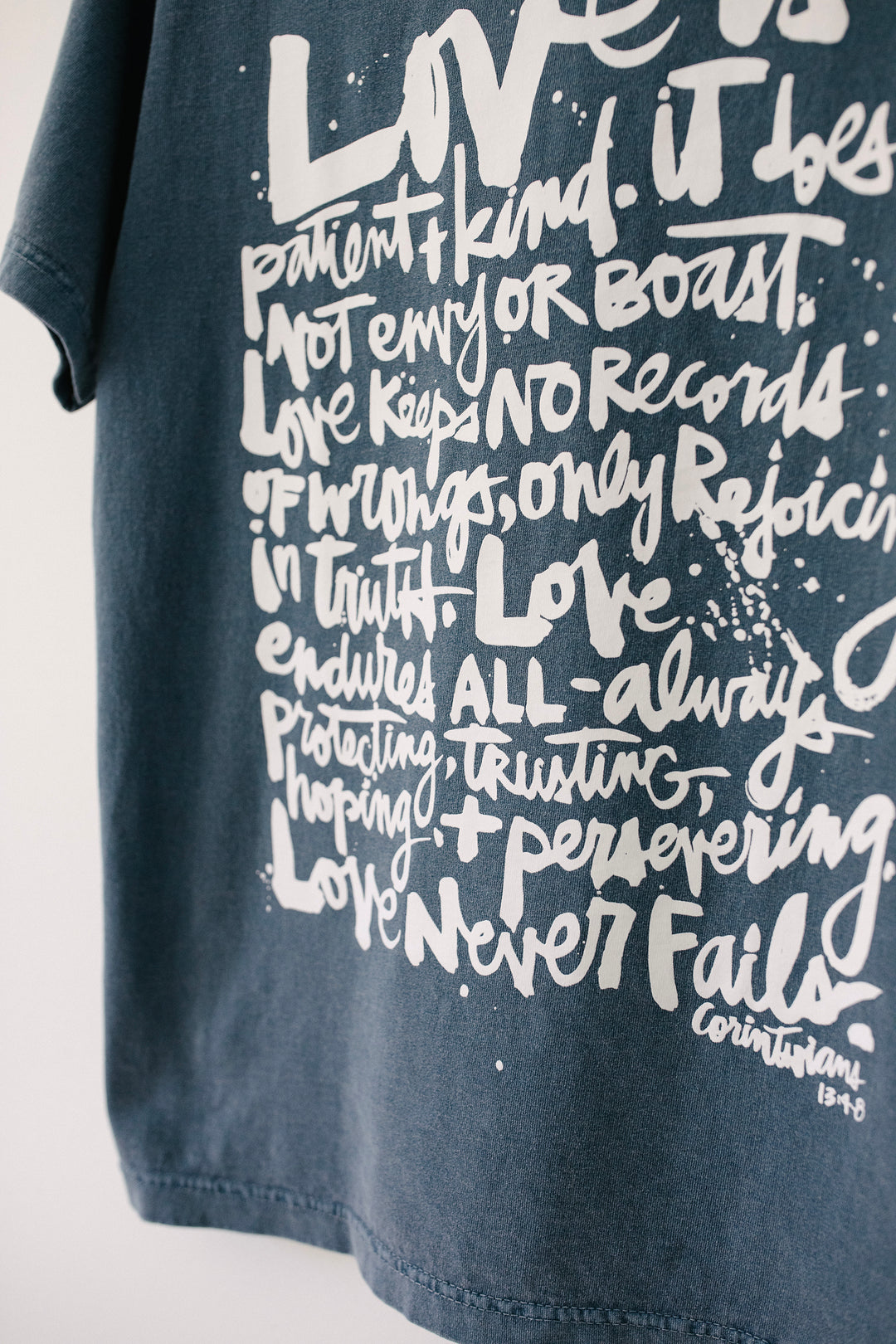 Love is Heavyweight Dusty Blue Tee