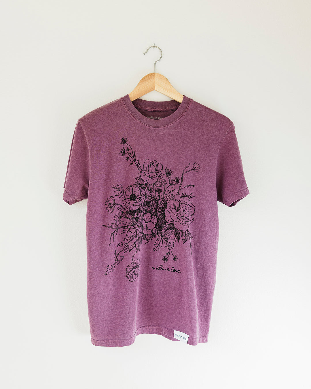 walk in love. Floral Vintage Washed Berry Tee