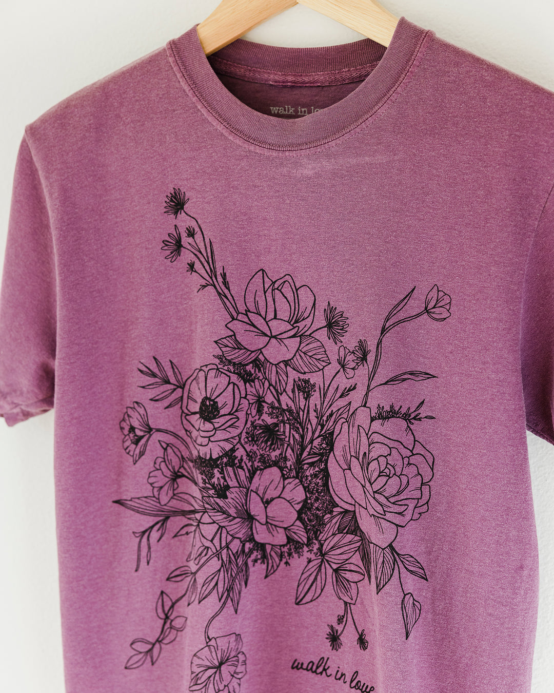 walk in love. Floral Vintage Washed Berry Tee