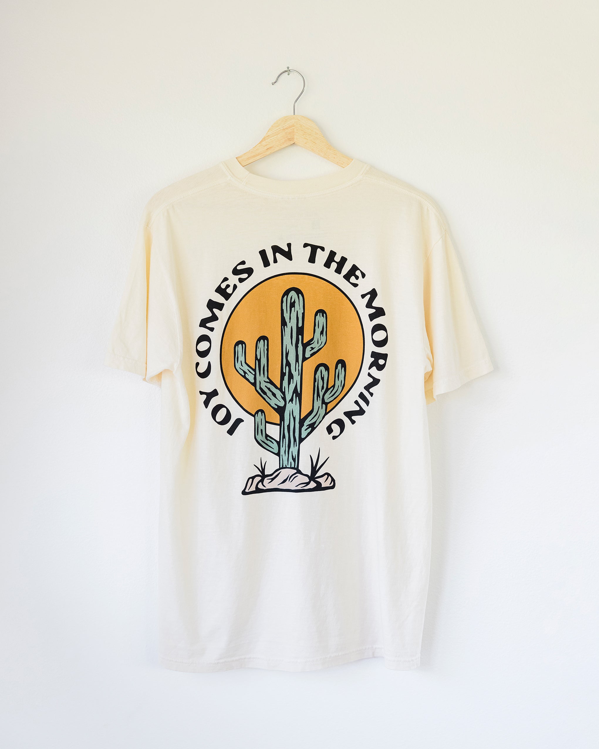 Joy Comes in the Morning Cactus Ivory Vintage Washed Tee