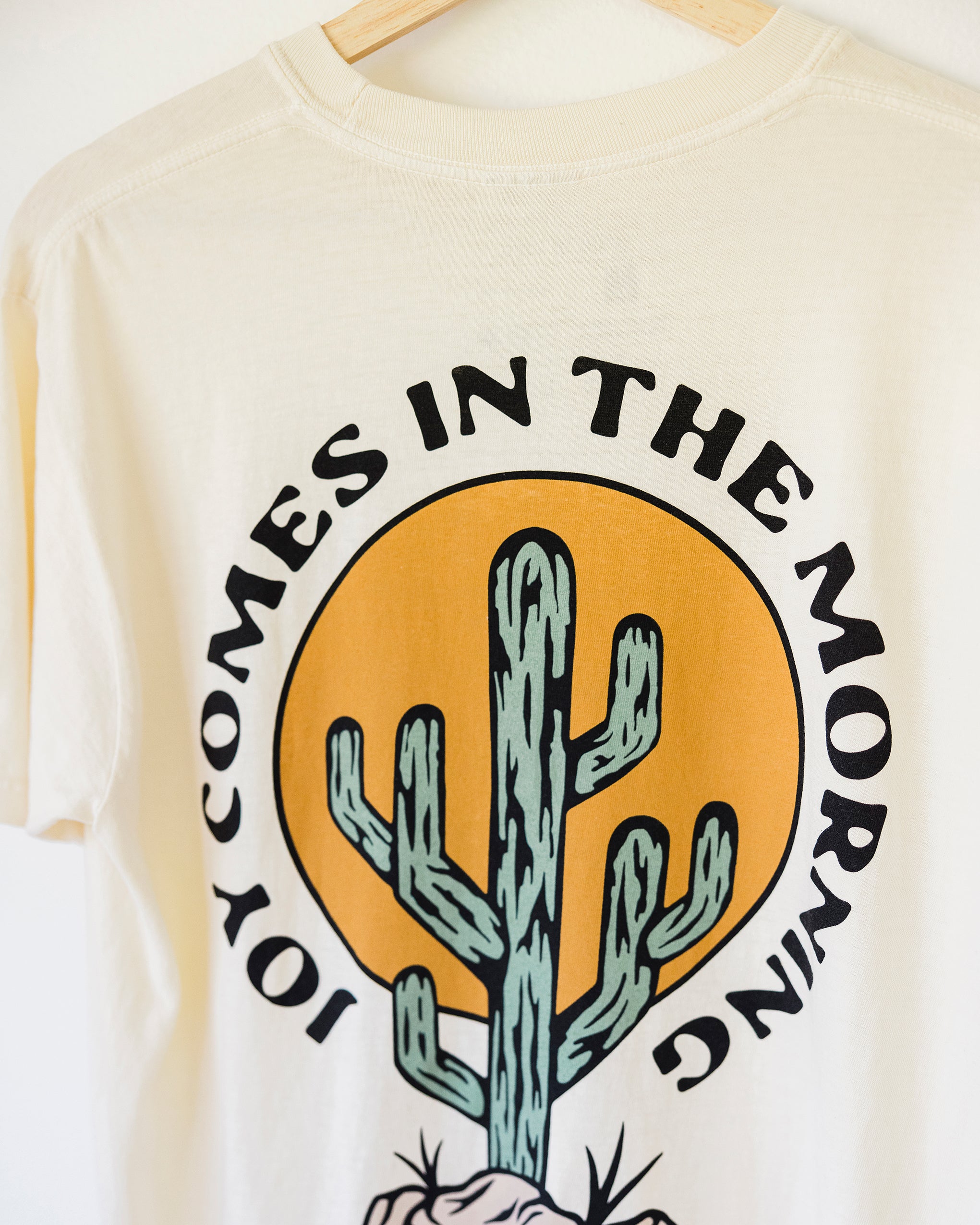 Joy Comes in the Morning Cactus Ivory Vintage Washed Tee