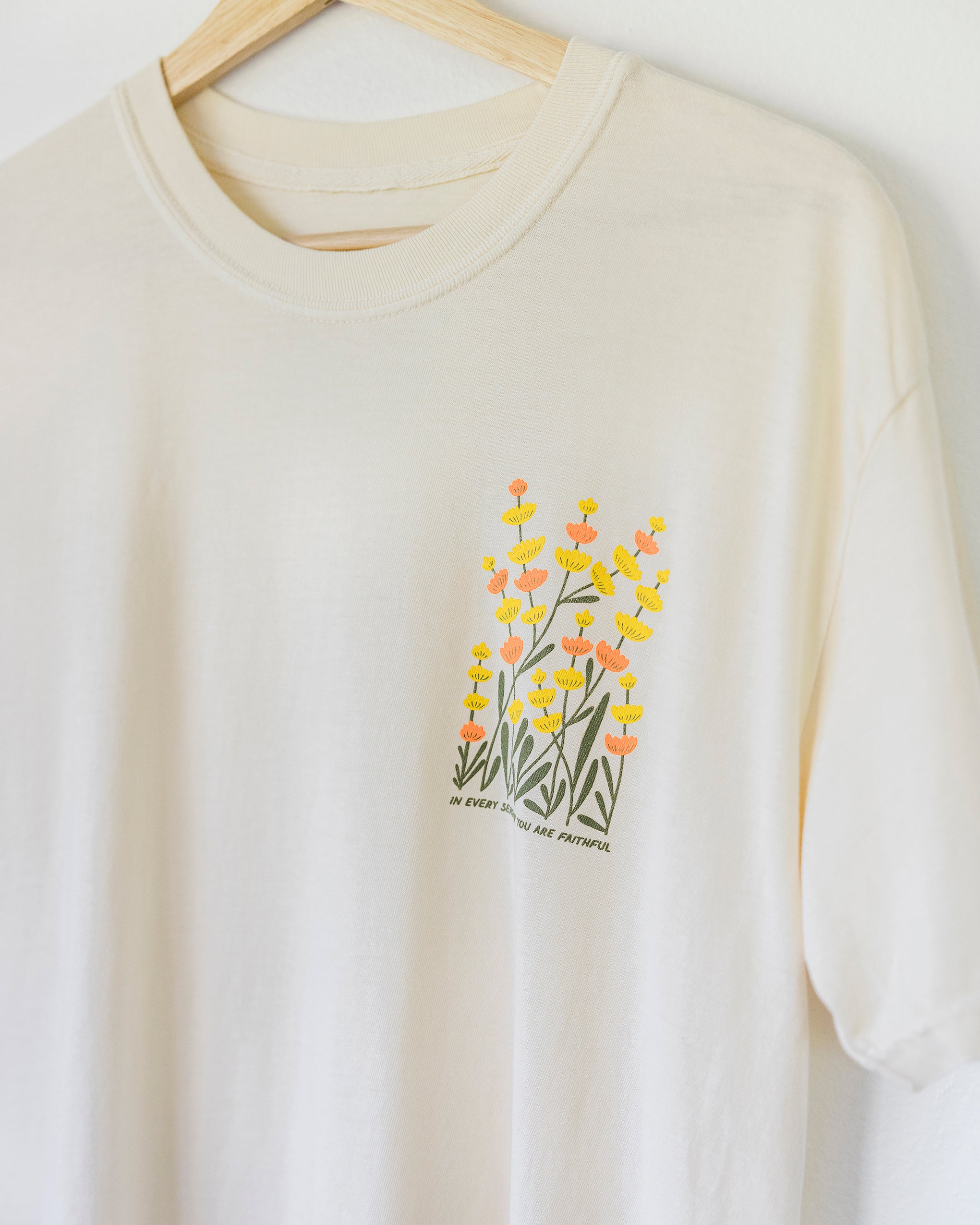 In Every Season You are Faithful Ivory Vintage Washed Tee