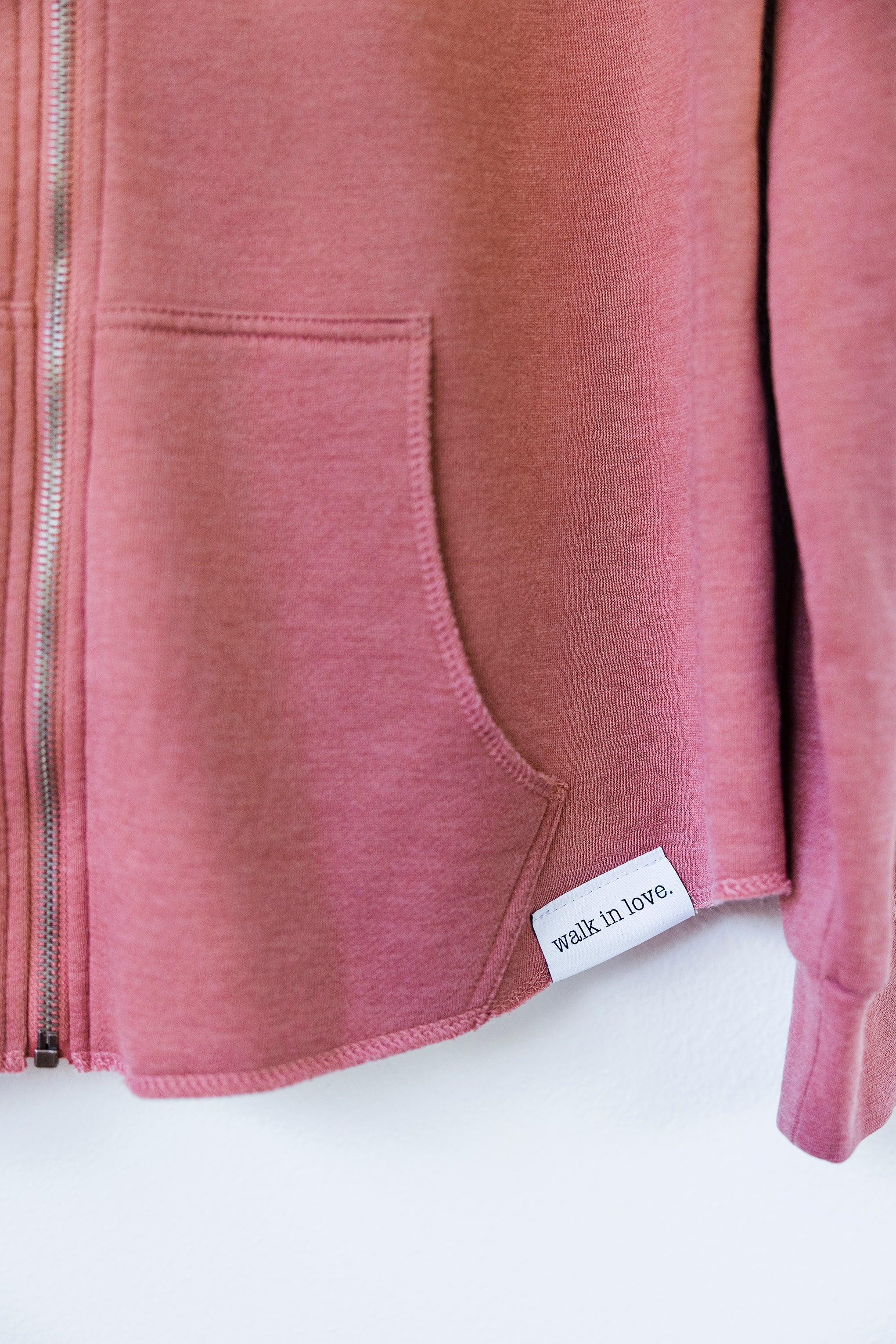 Do Not Worry Dusty Rose Wave Wash Women's Zip-Up
