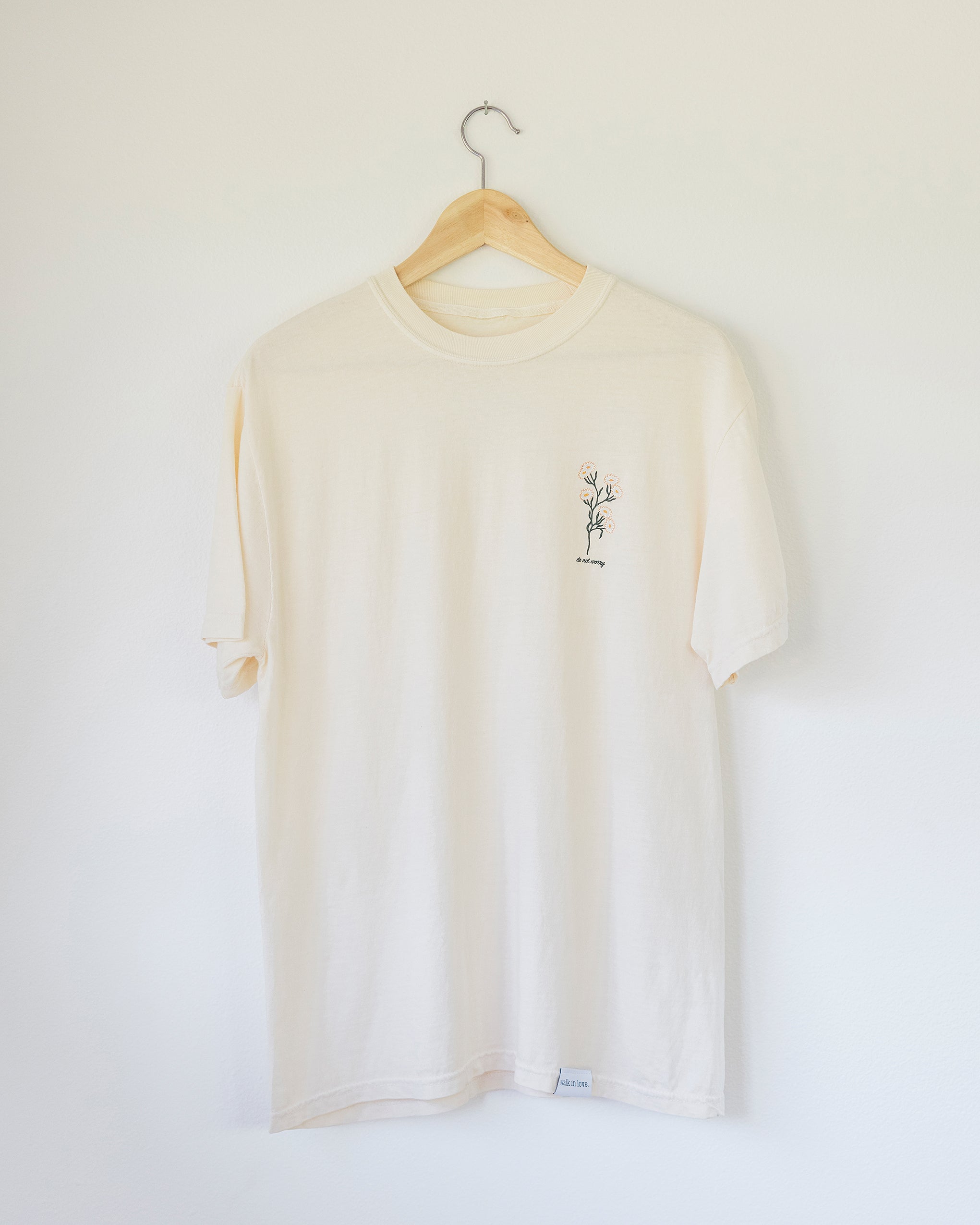 Do Not Worry Ivory Vintage Washed Tee